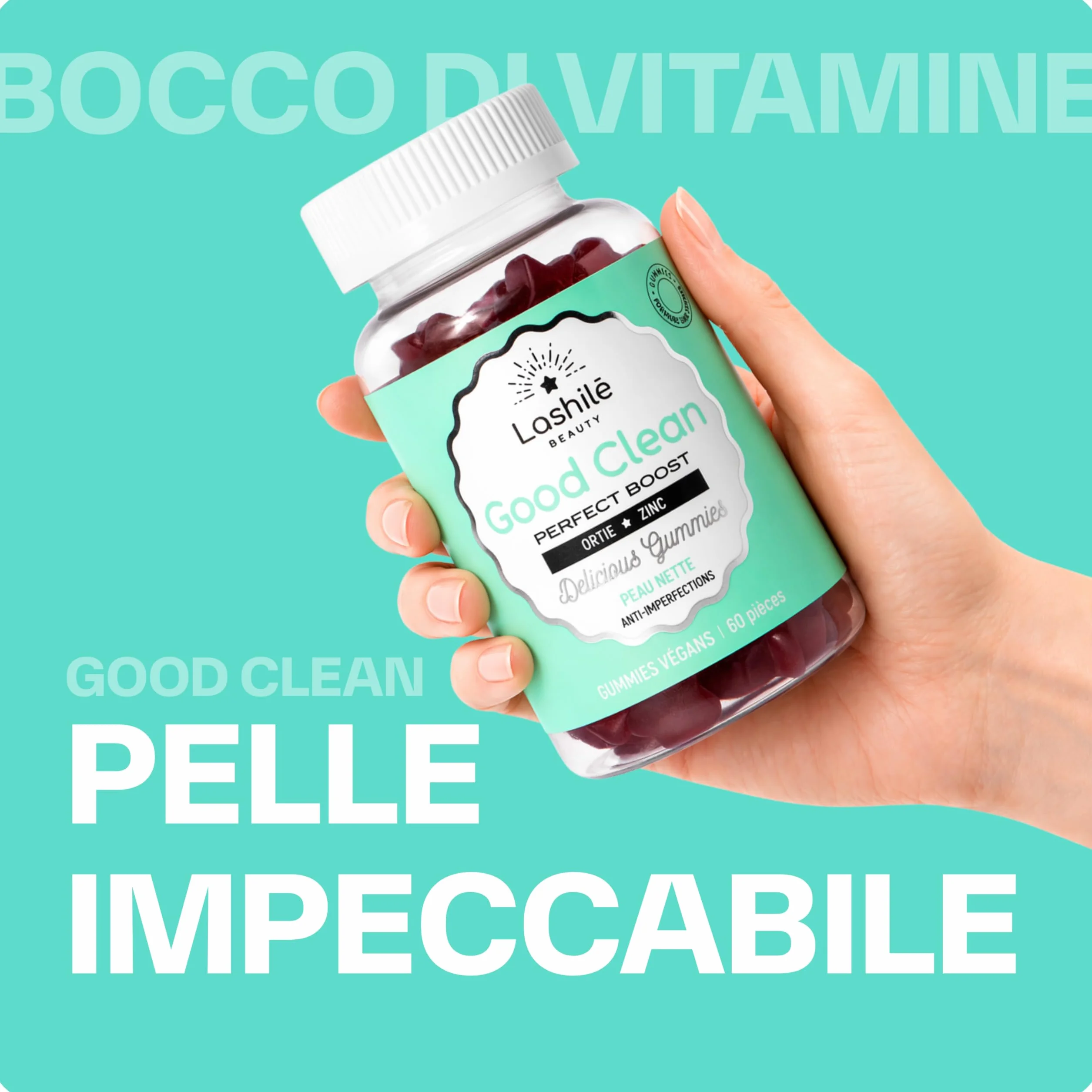 Lashilé Beauty Integratore Alimentare Anti-Acne 120 Gummies Pelle Netta Bardana Ortica Zinco