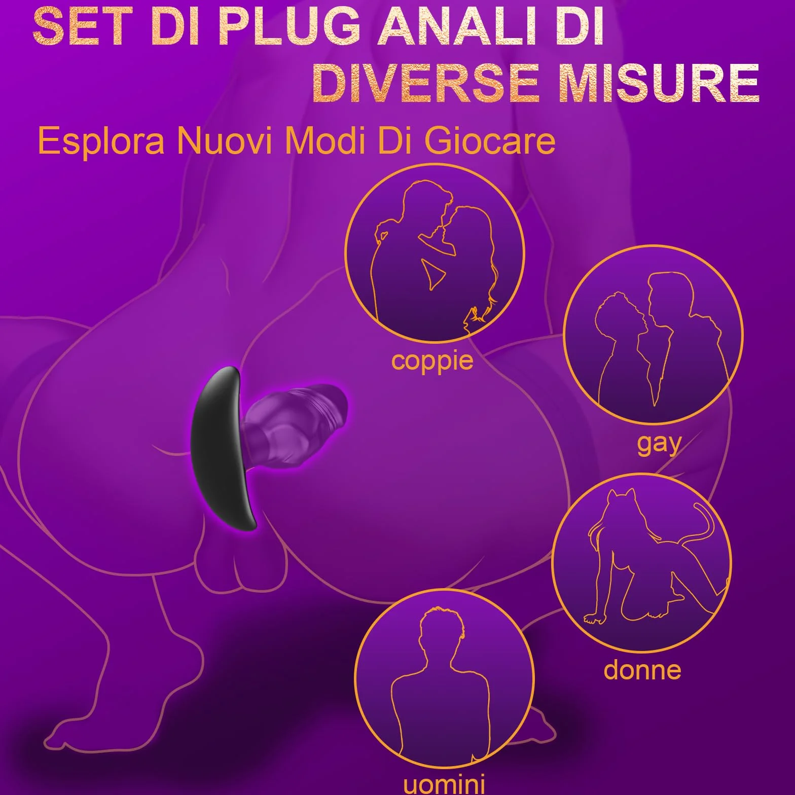 4PCS Plug Anale Dilatatore Donna Uomo Dildo Anale Dilatatore Sex toys Anal Plug Sexytoysys Donne Coppia Uomo Silicone Butt Plug Analesex Kit Anali Toys Sessuali Per Donne