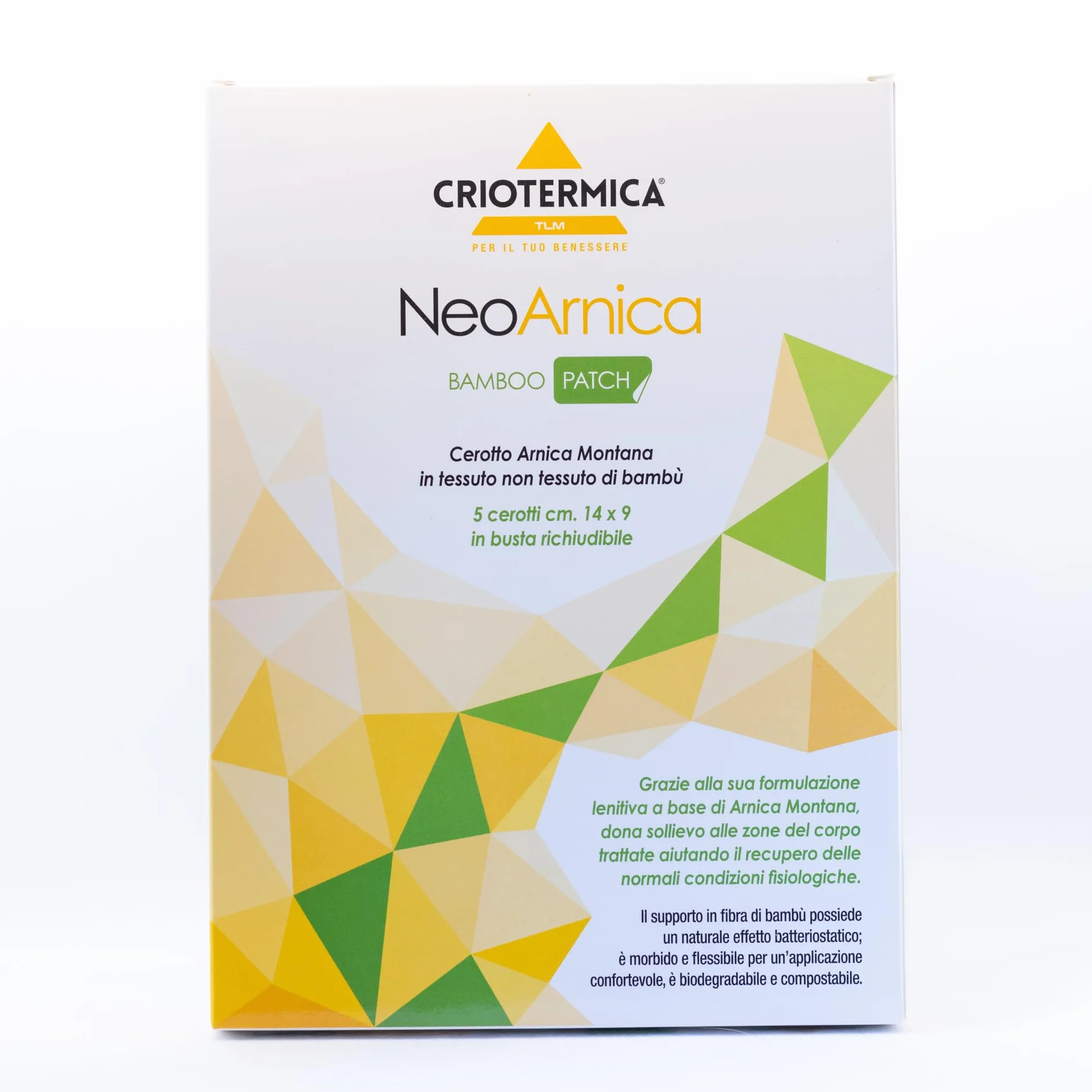 NeoArnica Bamboo Patch - Cerotto all'Arnica Montana in fibra di bambù per il sollievo e il benessere delle zone trattate