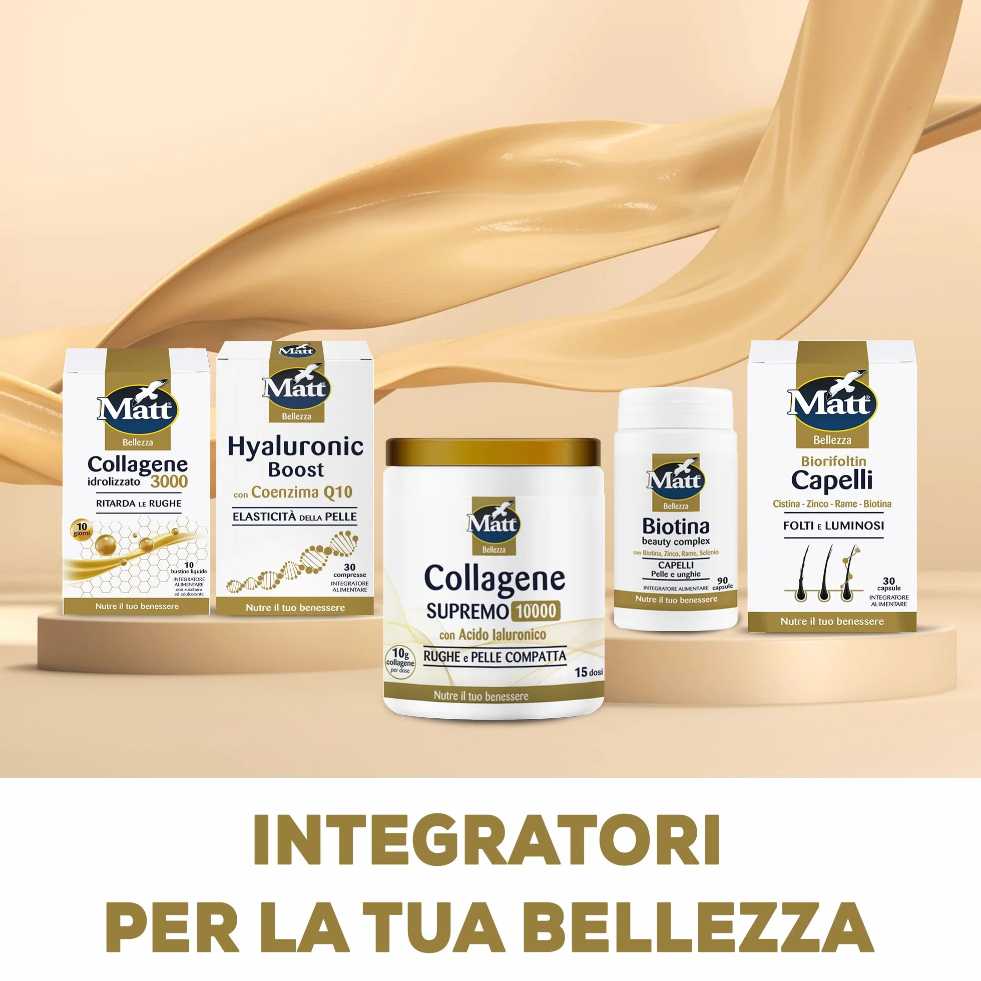 Matt Hyaluronic Boost Integratore Acido Ialuronico Compresse con Coenzima Q10 e Vitamina C 30 Compresse