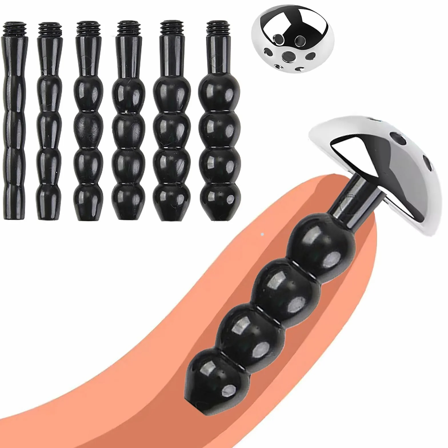 Hollow Penis Plug Catetere Dilatatore Uretrale Gabbia Del Pene Dilatatori Per Uomini Stimolazione Uretrale Gabbia Di Castità Accessori (Black)