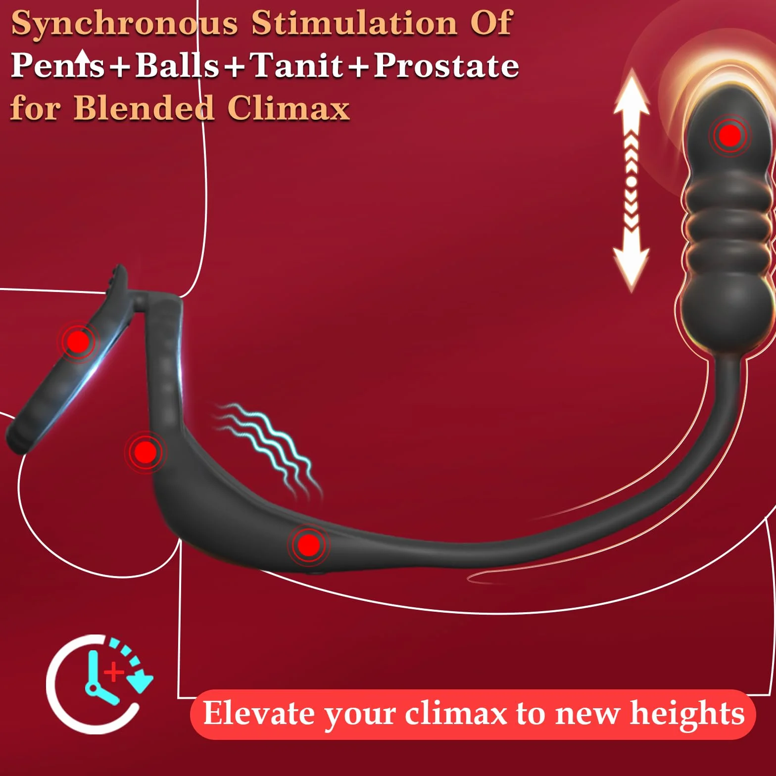 Thrusting Massaggiatori Prostata con Anelli per Uomo e Coppia, Vibratore Sex Toys per Stimolare il Anali Uomo, Medical Silicone Penis Ring con 9+9 Modalità, Morbido ed Elastico, Durevole (YDL-013)
