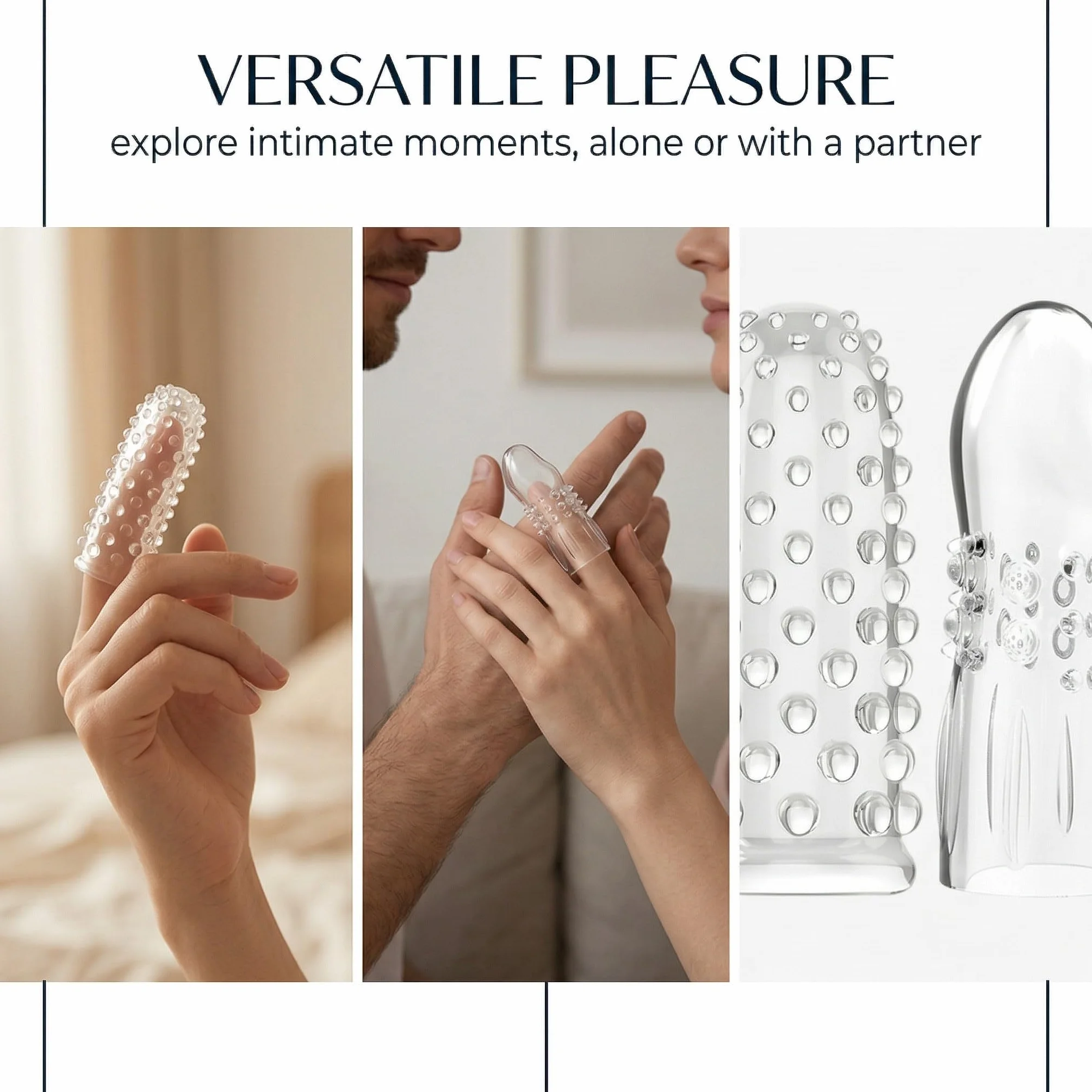 4 Pezzi Proteggi Dita Erotici, Manicotti per Massaggio Alle Dita Punto G, Finger Stimolatore per Clitoride Facili da Trasportare Sex Toys per Coppie(Trasparente)