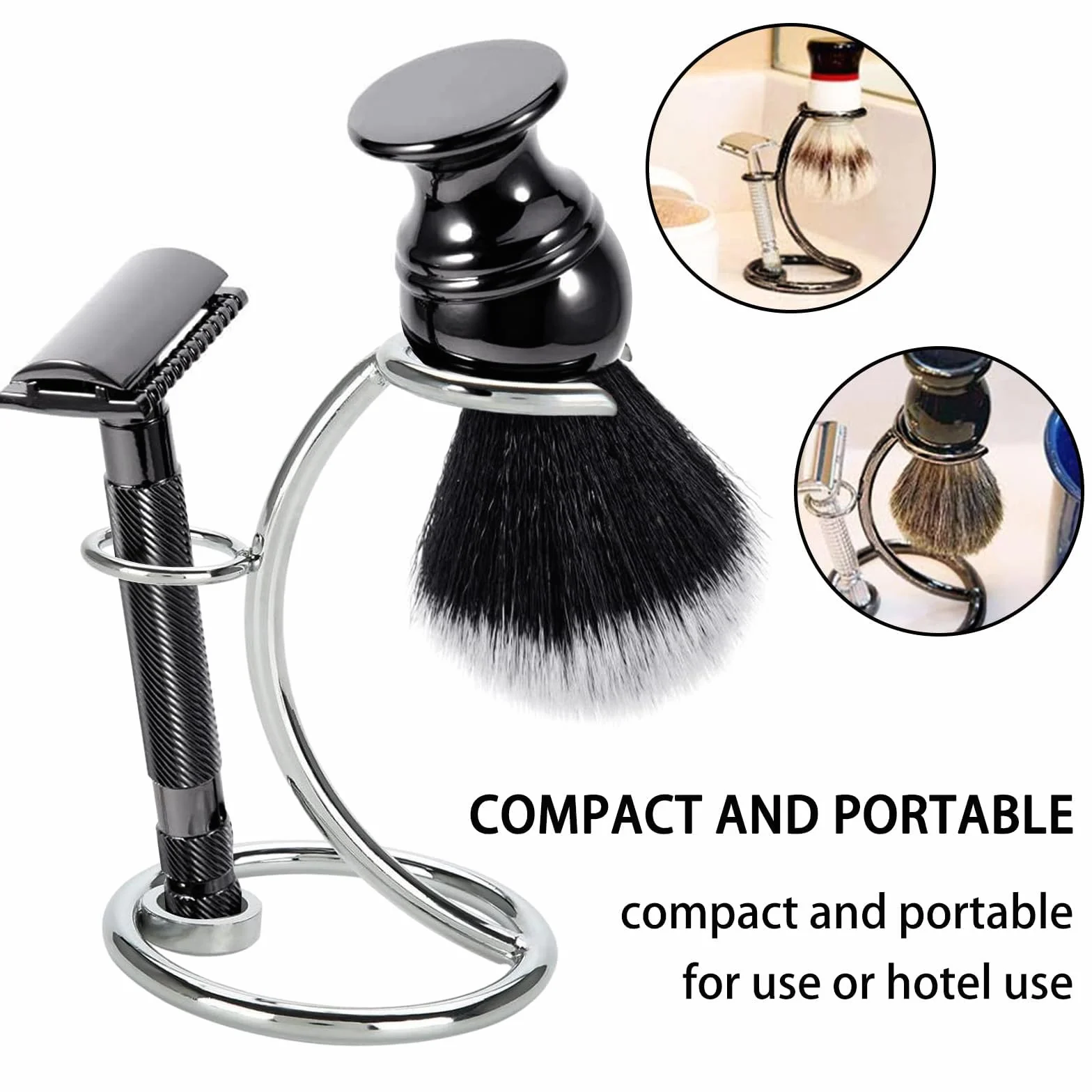 Supporto per Rasatura, Supporto per Rasoio e Pennello da Rasatura, Universale Rasoio Supporto Spazzola in Metallo Rasoio Supporto Rasoio Supporto Professionale Rasoio Porta Uomo