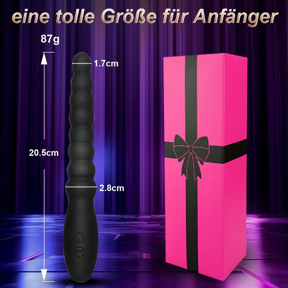 Perline Anali Vibranti Giocattolo per Uomini Donne Coppie Vibratore Ricaricabile Stimolatore del Punto G Impermeabile Massaggiatore della Prostata Maschile Gradiente Silicone per Principianti