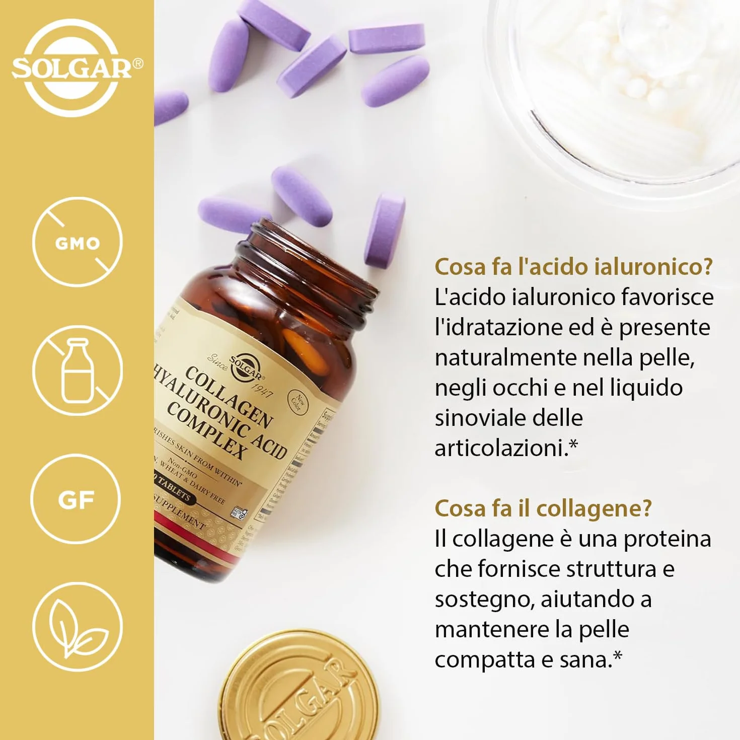 SOLGAR Ialuronic Formula 3 confezioni da 30 tavolette