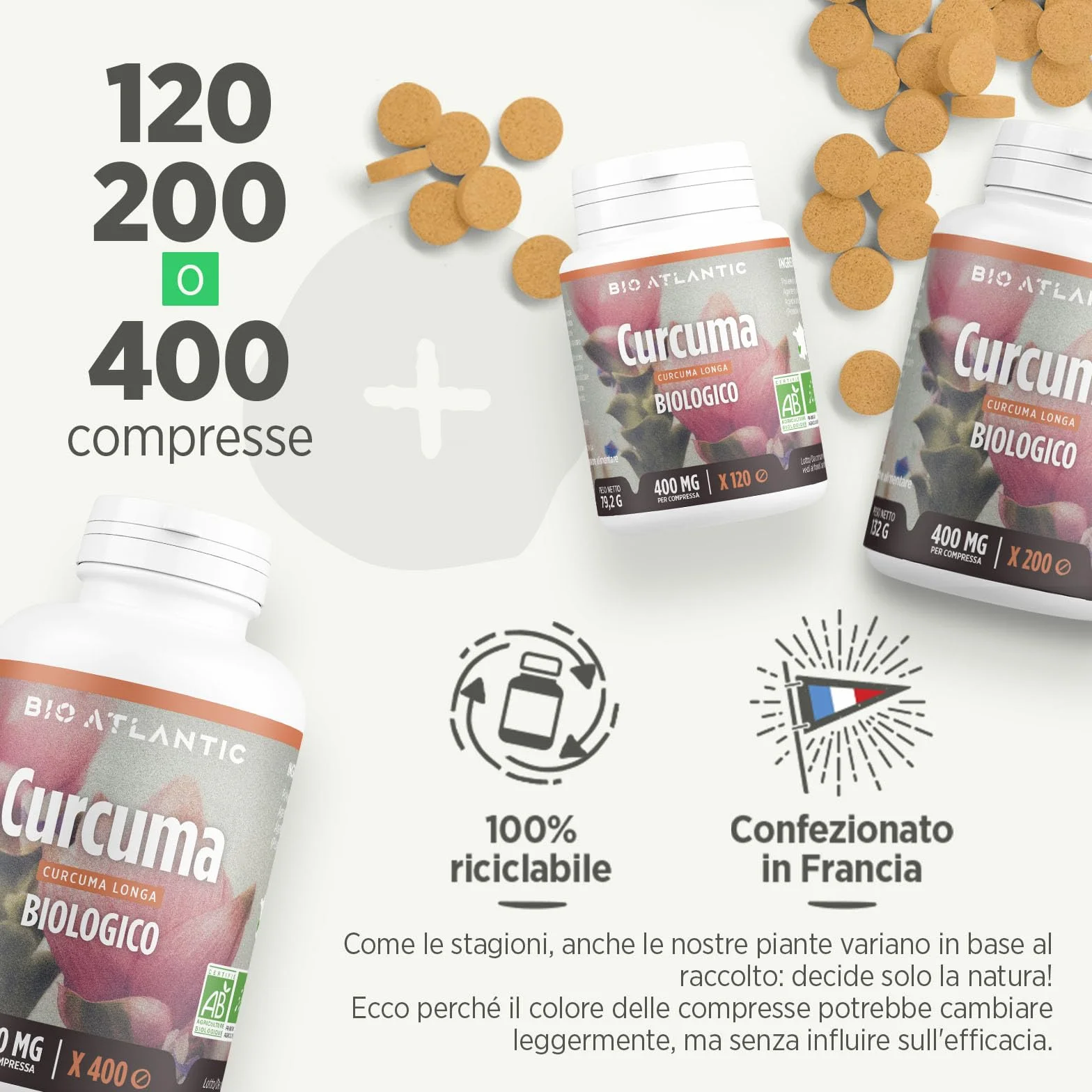 Curcuma Biologico 400 mg 200 compresse