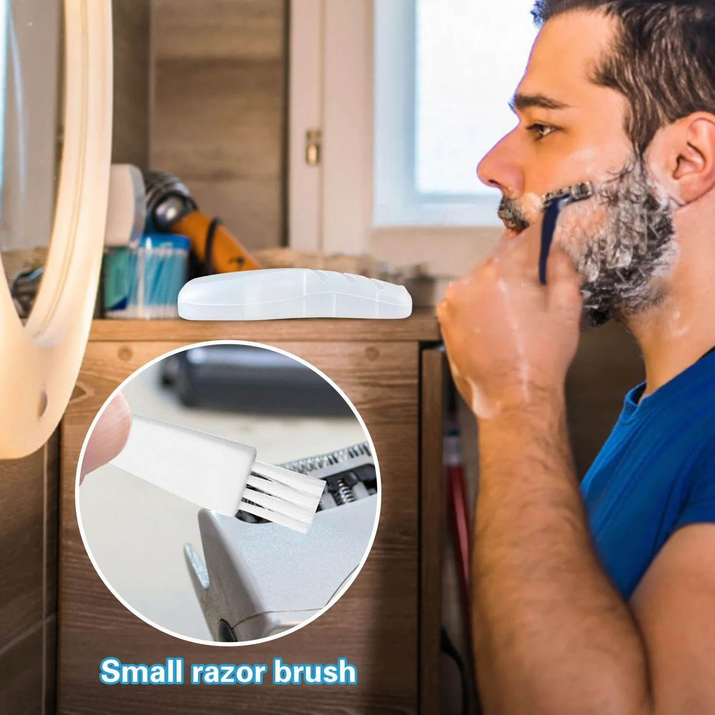 Custodia Da Barba Trasparente Impermeabile Da 2 Pezzi E Pennelli Da 2 Pezzi, Custodia Da Barba Portatile, Custodia Antipolvere Per Rasoi