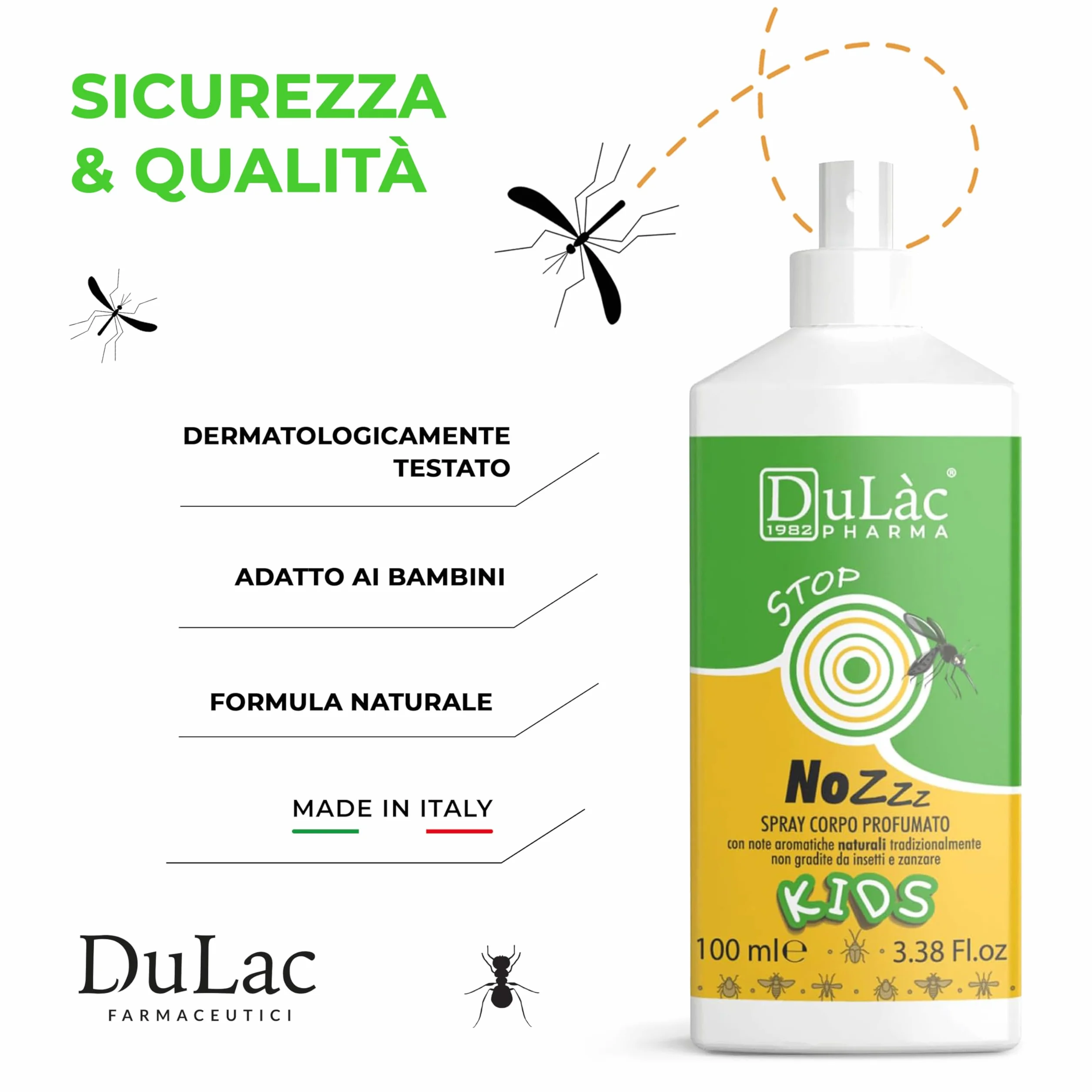 Dulàc Spray Corpo Profumato per Bambini 100 ml Repellente Zanzare e Insetti