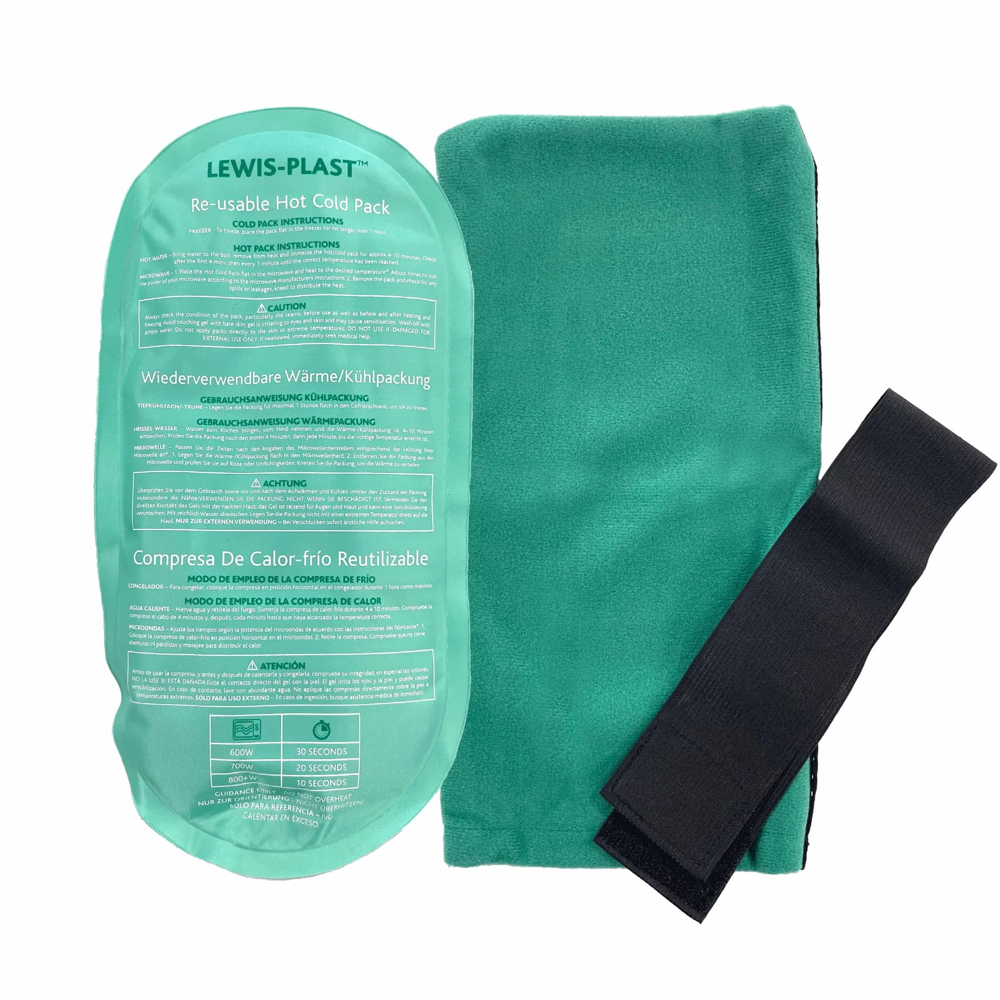 Lewis-Plast - Gel Riutilizzabile per Terapie Caldo/Freddo con Custodia Protettiva - Ideale per Dolore a Ginocchia, Schiena, Caviglia e Collo, Emicranie, Mal di Denti, Contusioni ed Altre Lesioni
