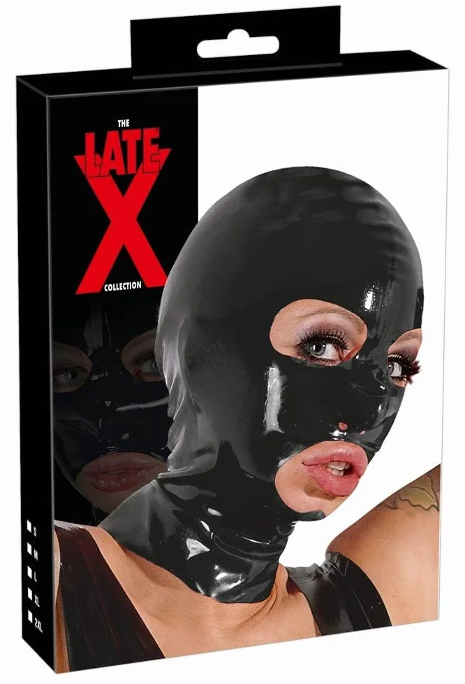 Mascherina per testa in lattice nero Latex