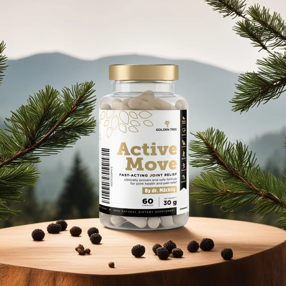 Golden Tree Active Move Integratore Articolazioni Boswellia Acido Ialuronico Collagene UC-II Vitamina C 60 Capsule