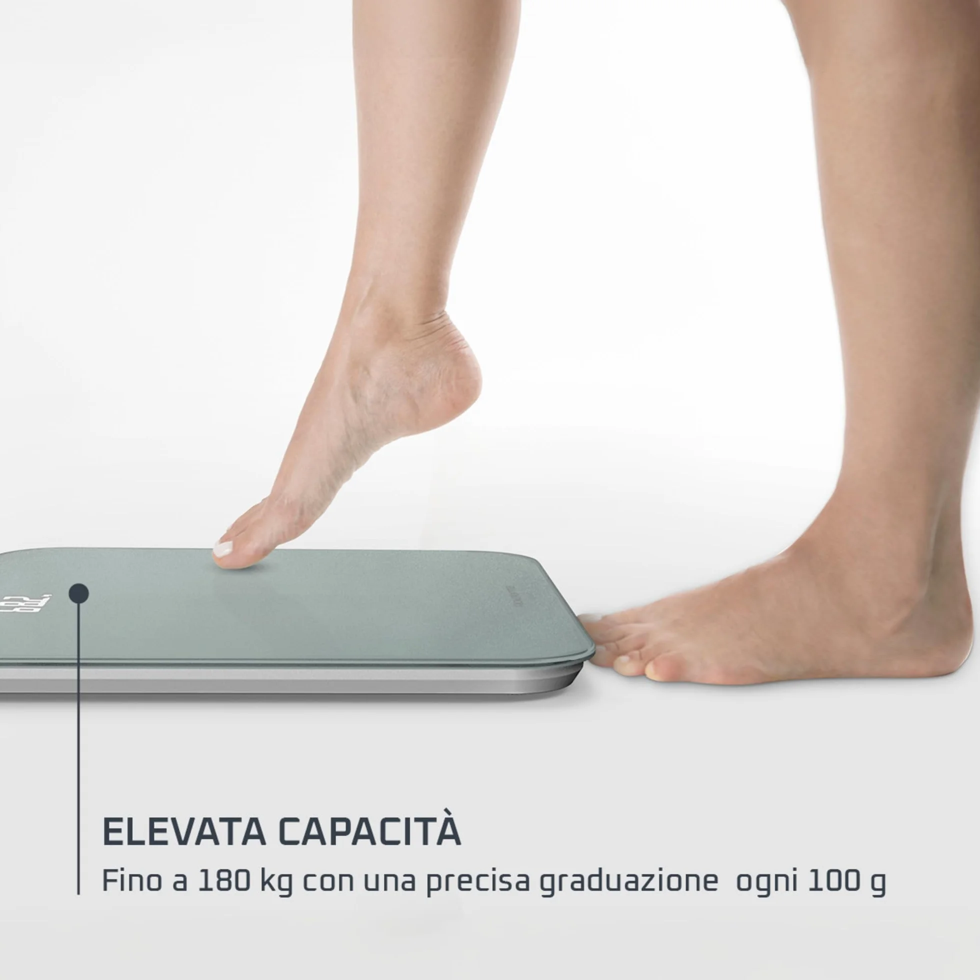 Rowenta Classic 2.0 Bilancia LED Schermo Invisibile 180kg AutoAccensione Spegnimento Automatico Eucalipto BS1903V0