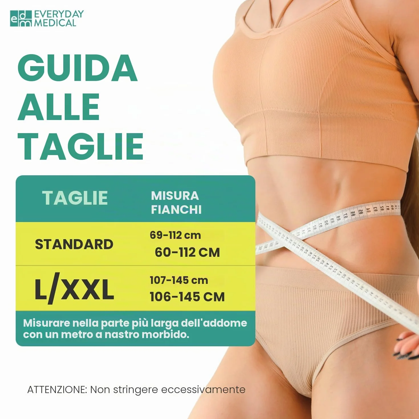 Everyday Medical Cintura Ernia Ombelicale Ergonomica Cinto Elastico Per Ernia Addominale per Donne e Uomini I Cinto per Ernia Ombelicale con Pad di Compressione per Alleviare il Dolore I L/XXL