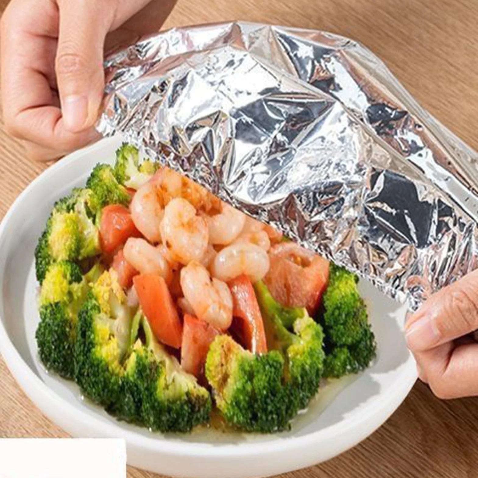 Foil Wrap Coperture in alluminio riutilizzabili 50 pezzi per alimenti sigillante termico