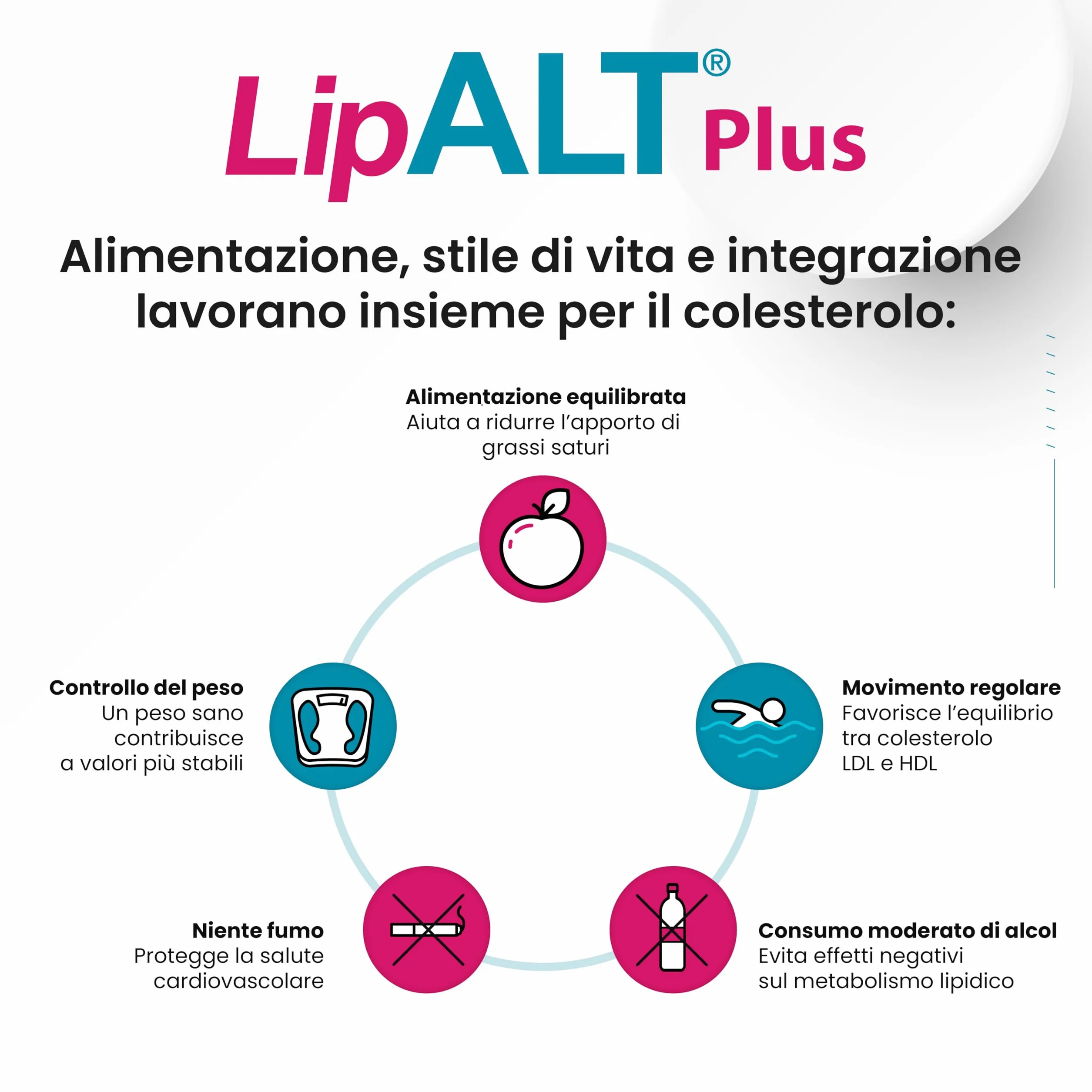 Lipalt Plus - Integratore Senza Monacolina K - Integratore a Base di Coenzima Q10, Bergamotto, Carciofo e Policosanoli - 20 Compresse Senza Glutine e Lattosio