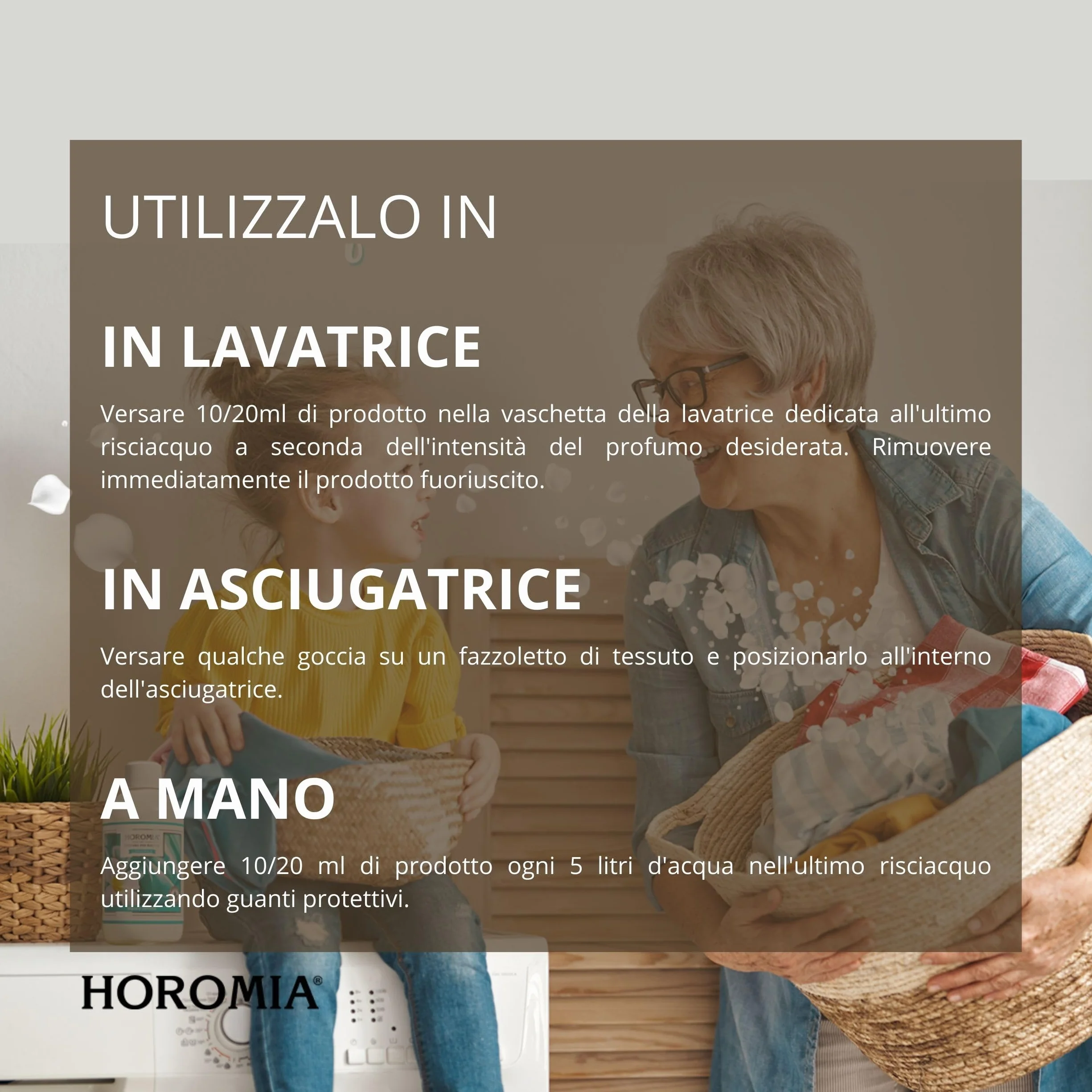 HOROMIA Profumo per Bucato Fresh Cotton 500ml - Profuma Bucato per Lavatrice e Asciugatrice