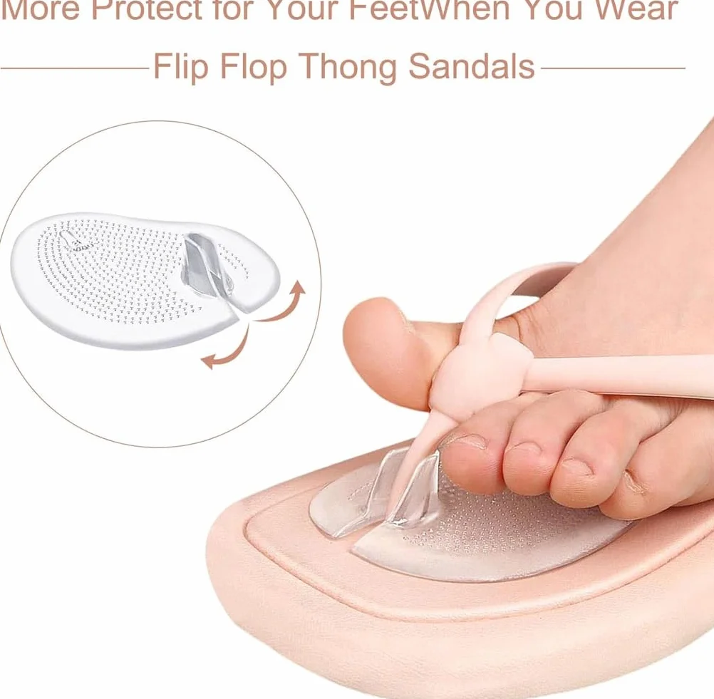 Cuscinetti per Sandali Infradito in Silicone Trasparente, Antiscivolo per Avampiede, Protezioni per le Dita