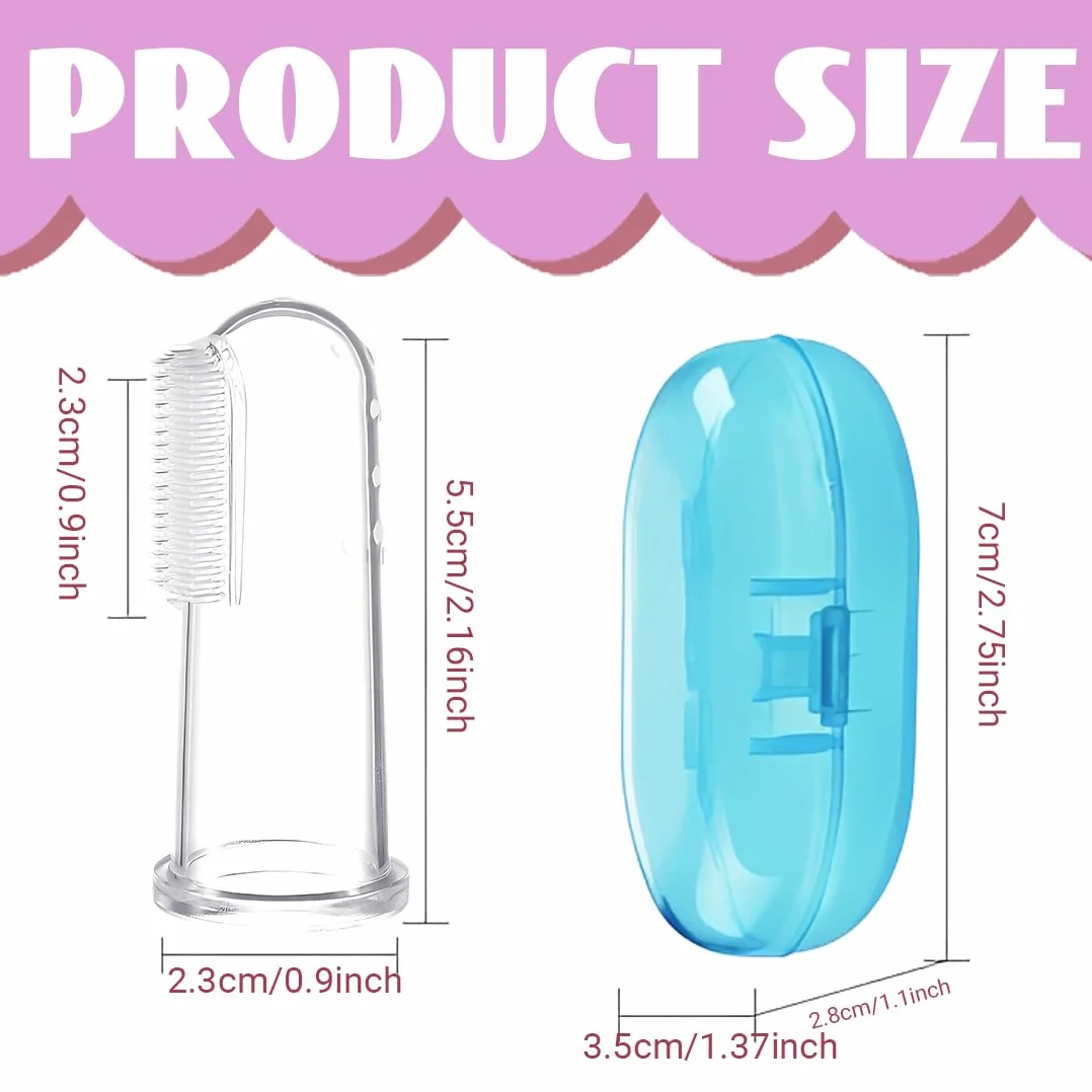9 Pezzi Spazzolino Morbido Sicuro da Denti per Bambino, Spazzolino Neonato, Spazzoline da Denti di dito in Silicone per Ragazzi, Impacco Trasparente per Massaggi