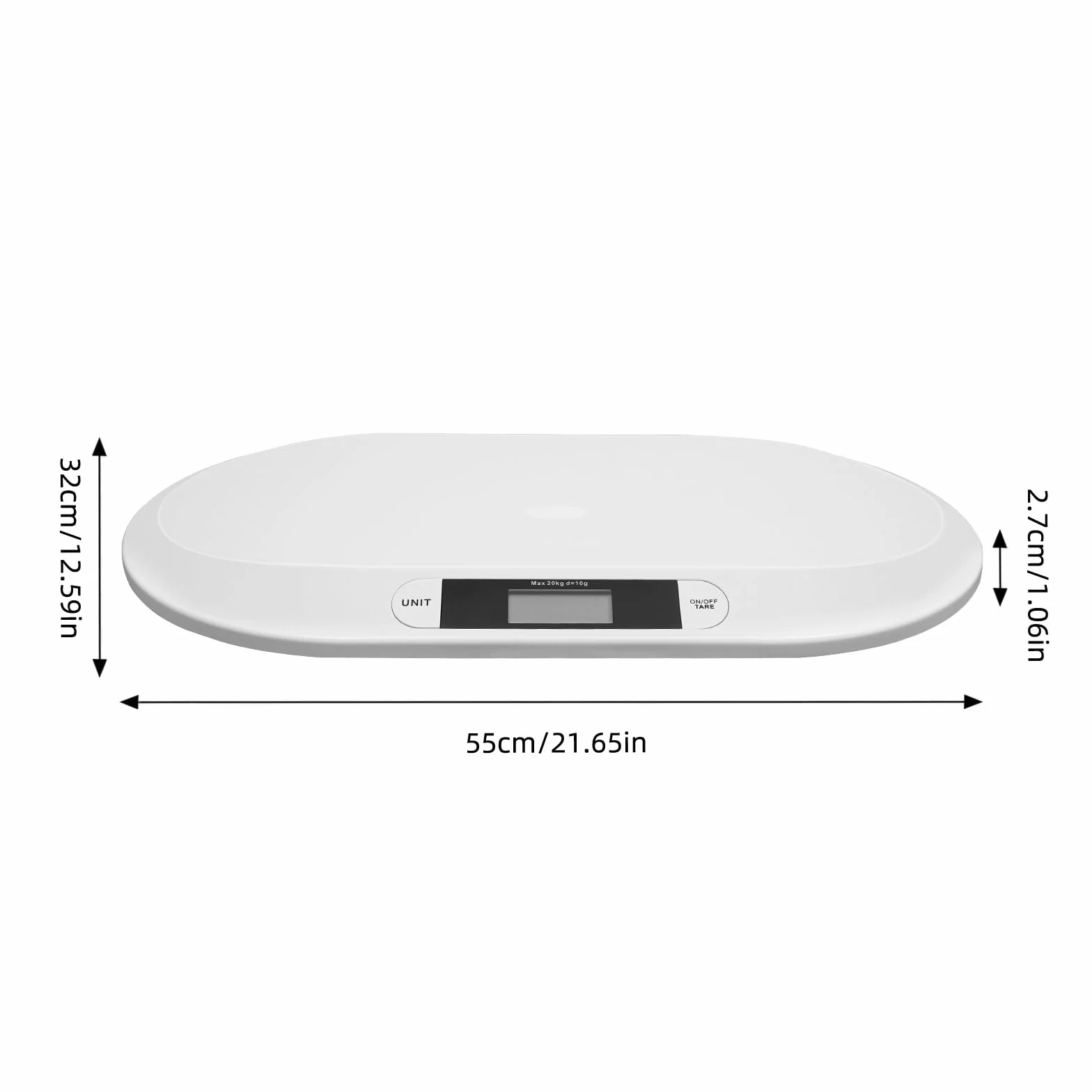 Bilancia digitale neonati LCD 20 kg misurazione peso bambino funzione tara spegnimento automatico portatile