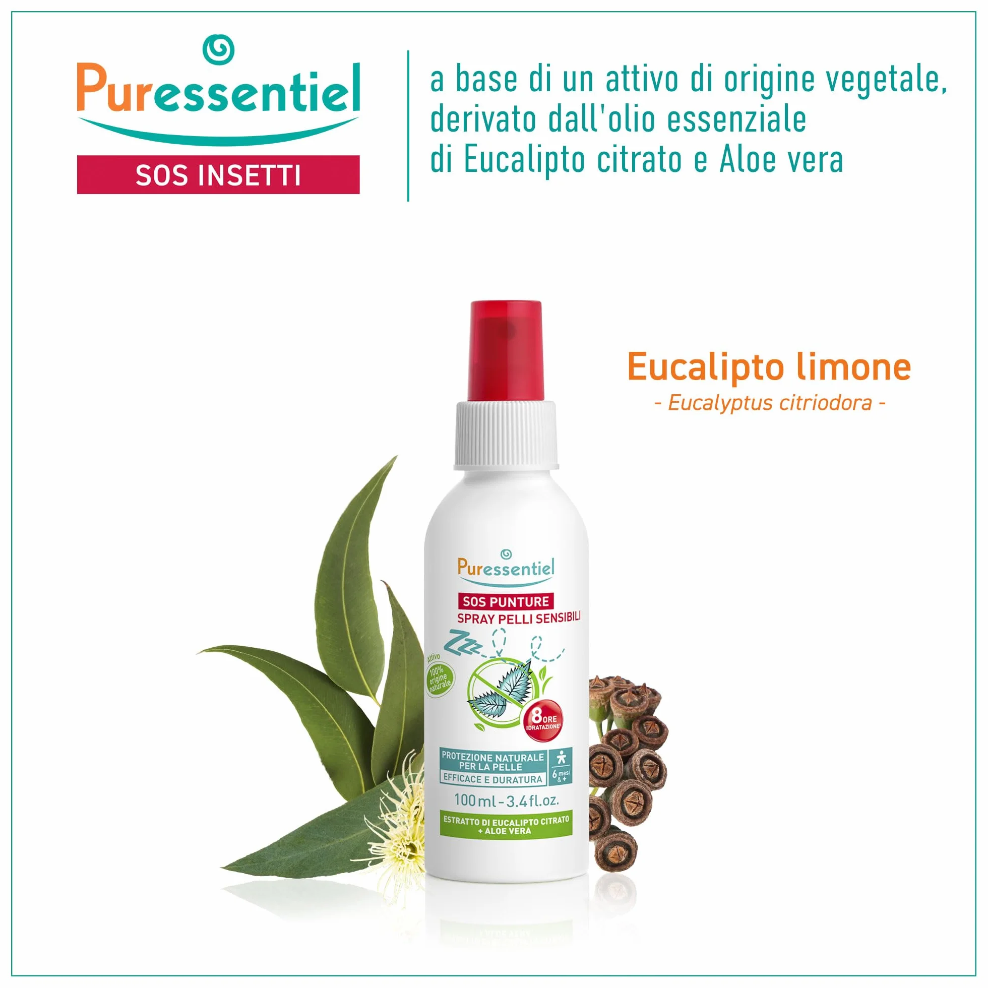 Puressentiel SOS punture Spray Pelli Sensibili 100 ml – Protezione efficace, 100% origine naturale