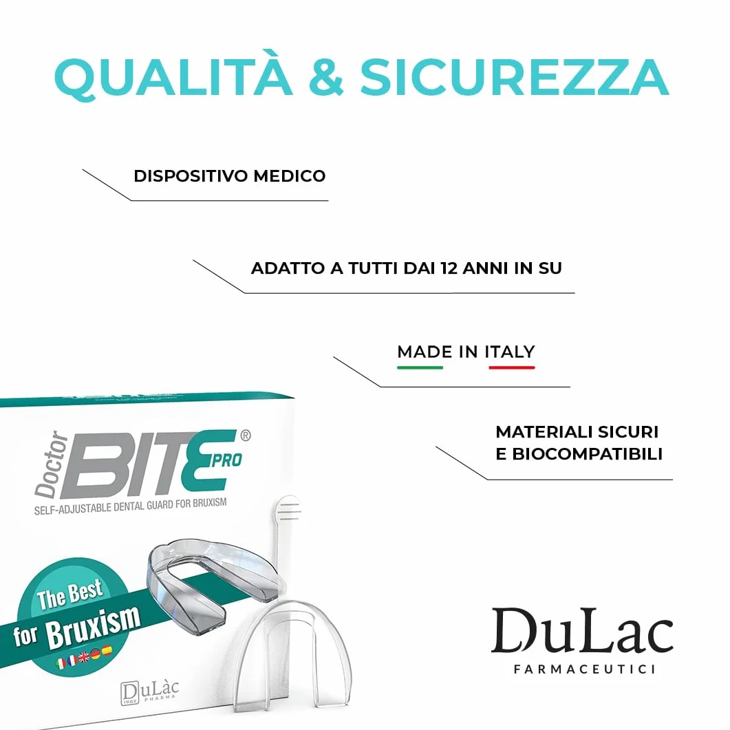 Doctor Bite Pro Bite Dentale Automodellante per Bruxismo, Dispositivo Medico CE, Protezione Denti Notte, Made in Italy