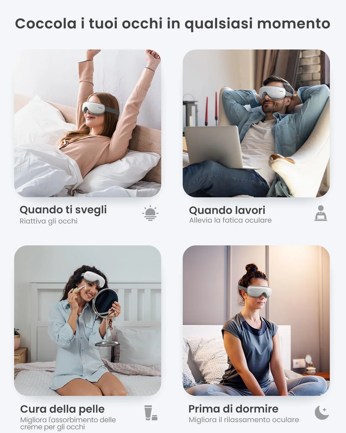 RENPHO Eyeris 1 - Massaggiatore per gli occhi con calore e telecomando, Maschera occhi con musica Bluetooth per l'emicrania, Relax e affaticamentoa, Regali per donne e uomini