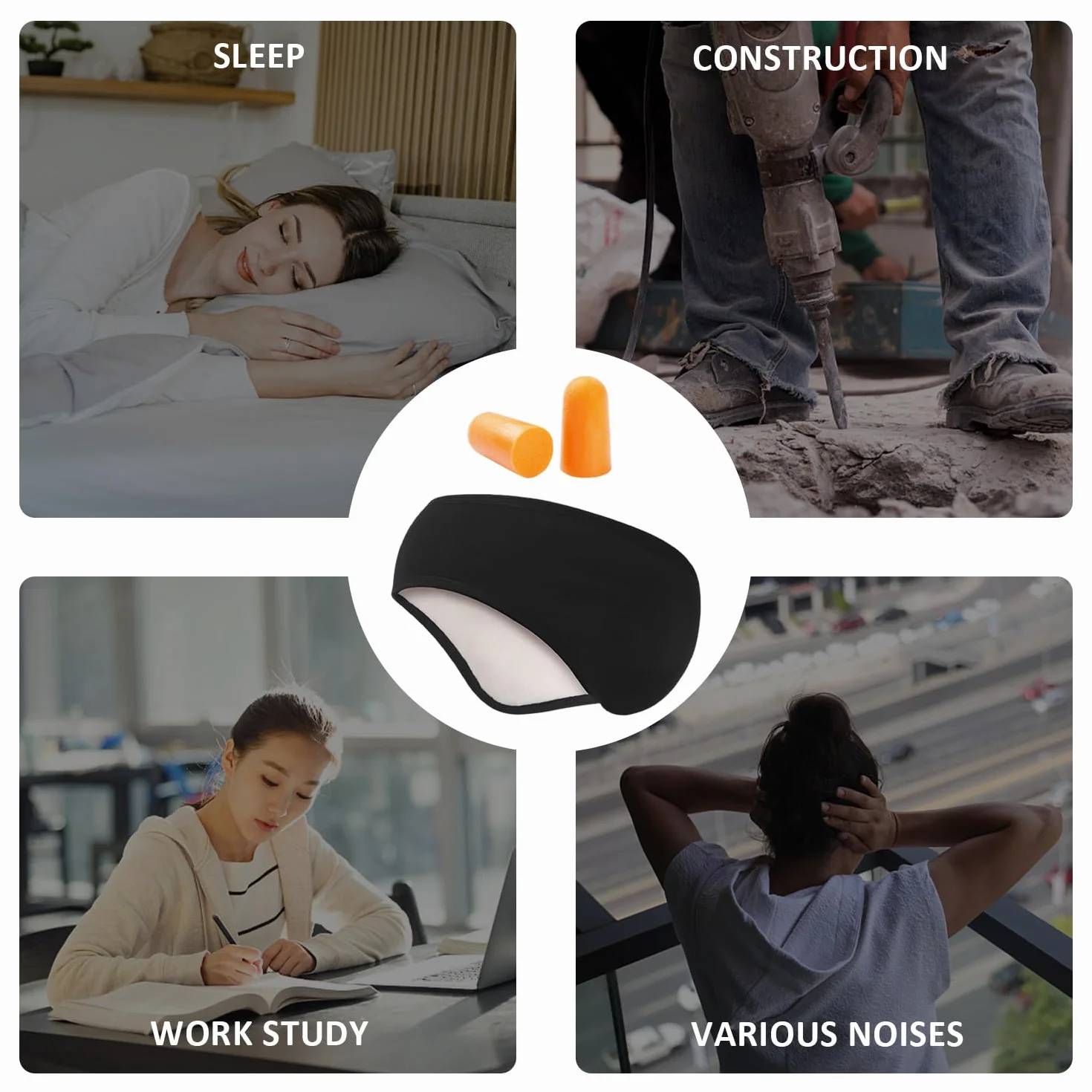 1 Pezzo Di Cuffie Antirumore Resistenti Al Freddo E 1 Paio Di Tappi Per Le Orecchie, Cuffie Antirumore, Cuffie Termiche, Cuffie Sportive, Cuffie Per Dormire