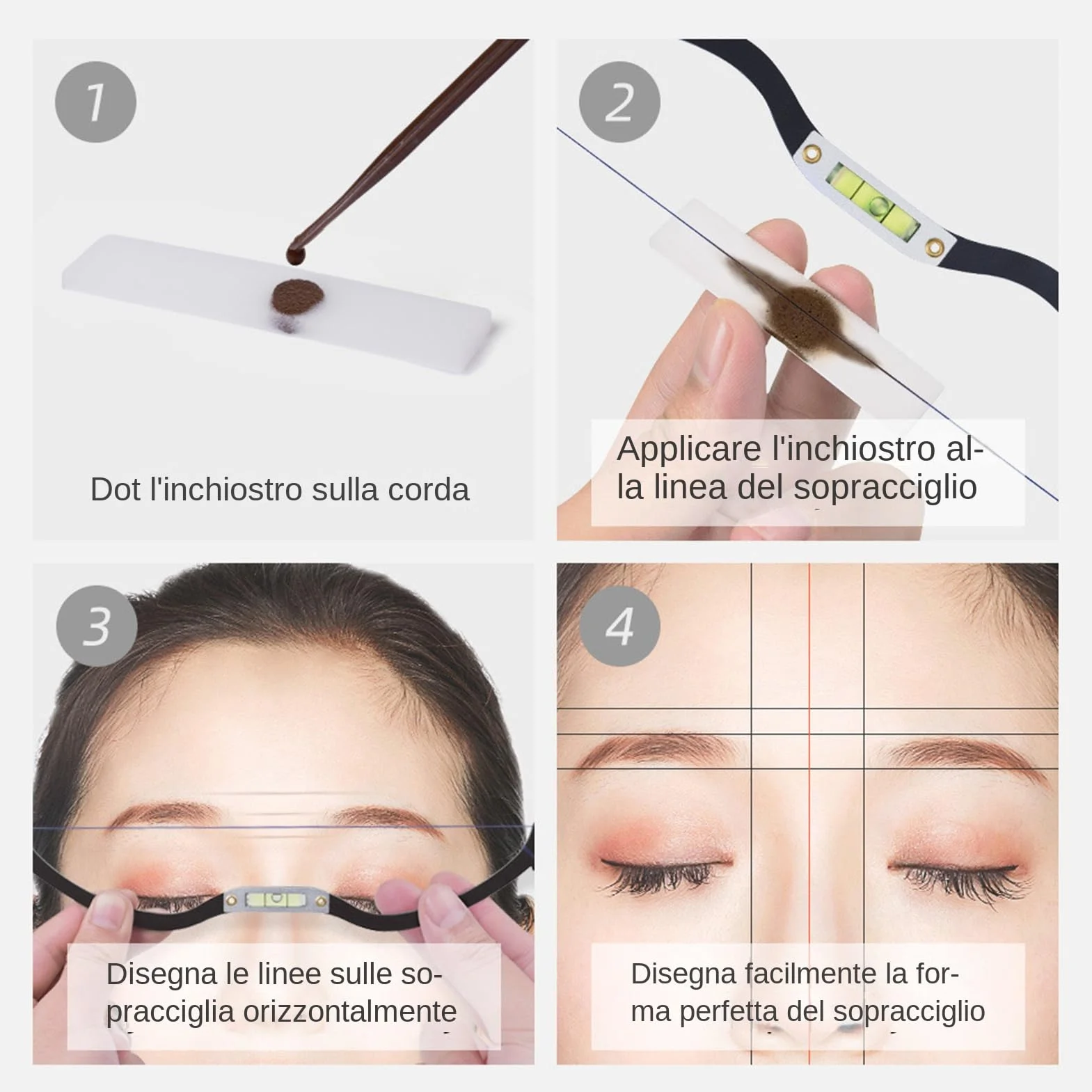 Eyebrow Balance Ruler Precision Shaping Tool Metal Brow Mapping Stencil 22.6x4.7cm