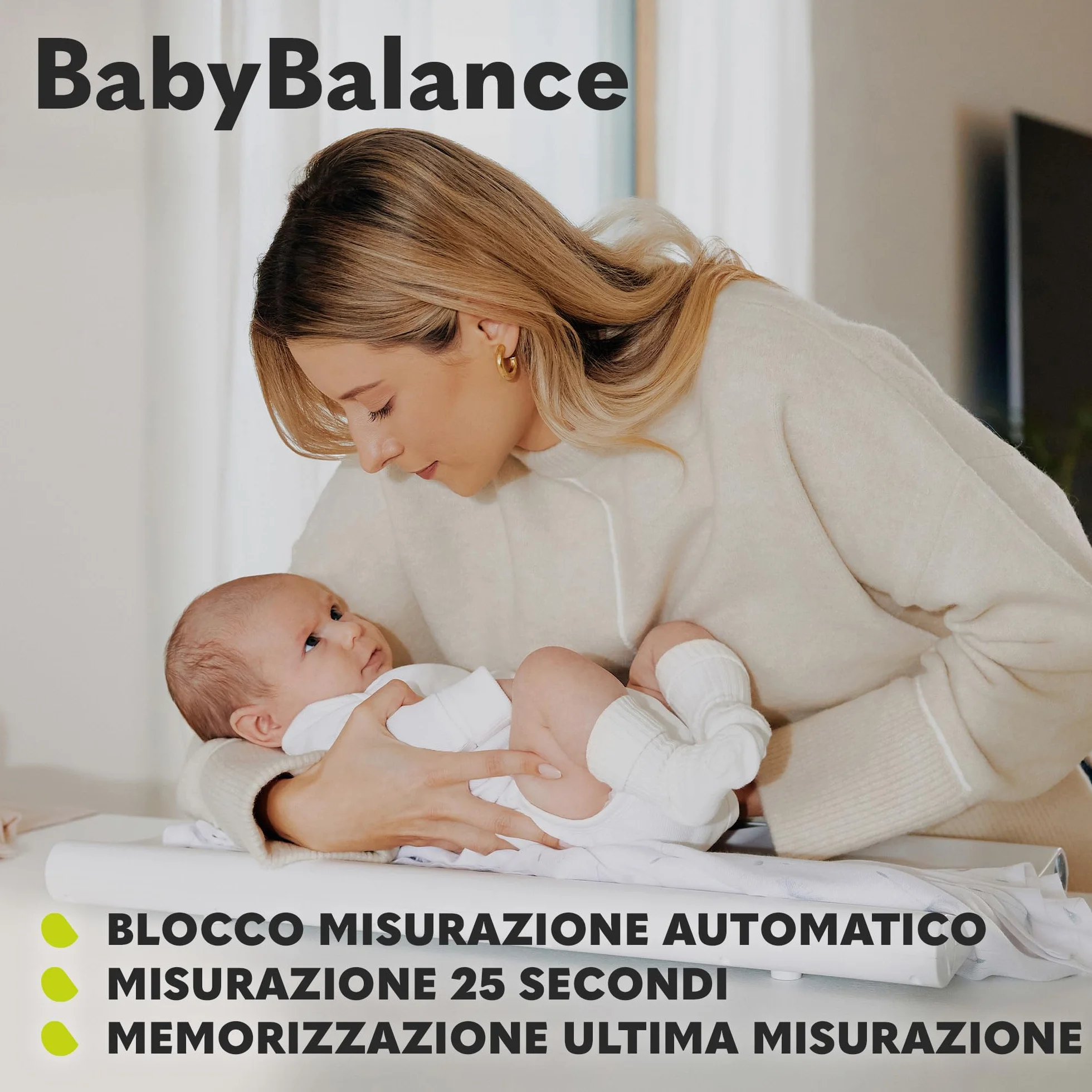 LIONELO BABYBALANCE bilancia elettronica neonati 20kg display tara memorizzazione misurazione pesatura 5g
