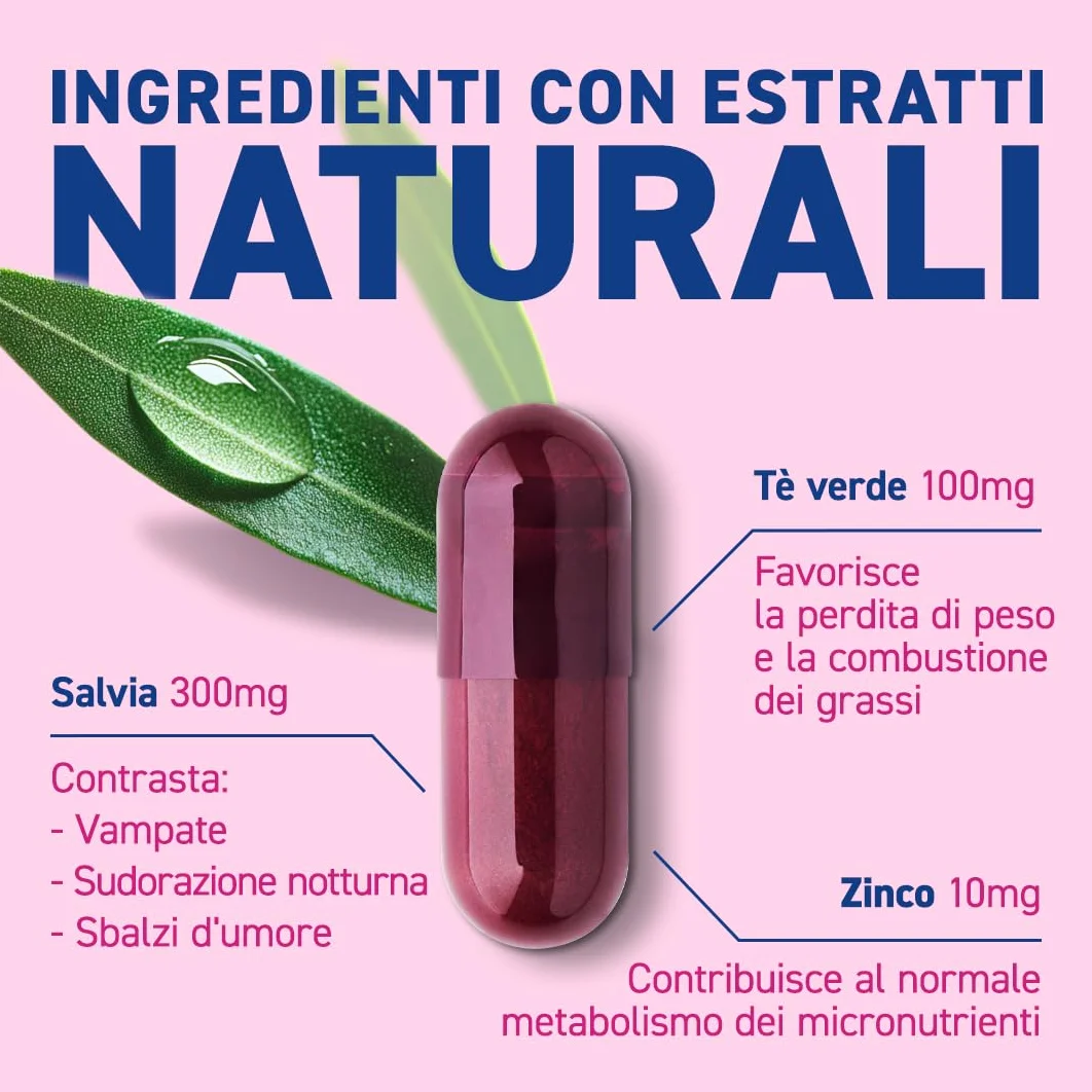 Ymea Silhouette Esperto della Menopausa, Integratore Alimentare, Favorisce l'Equilibrio del Peso Corporeo, 64 Capsule