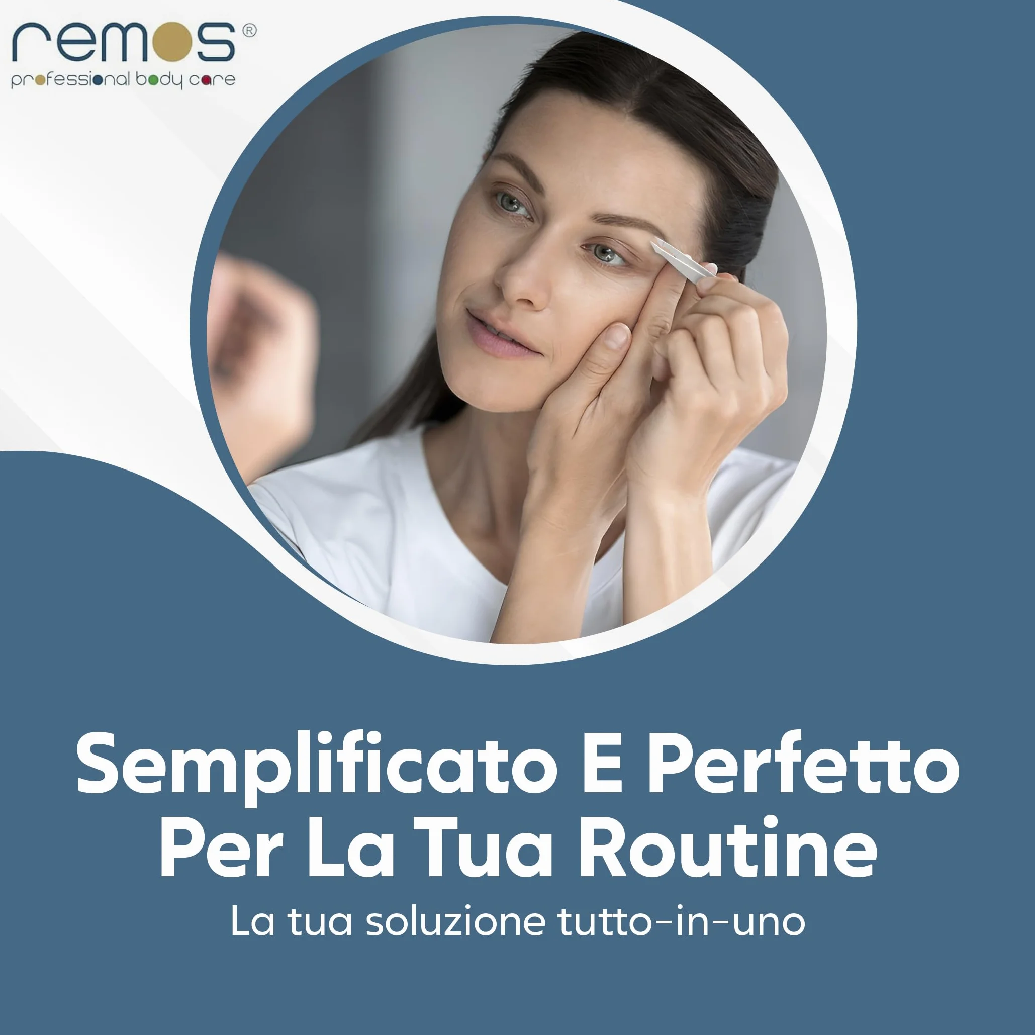 REMOS Pinzetta combinata in acciaio inox 9,5 cm - 2in1 per doppie punte e capelli - Satinato