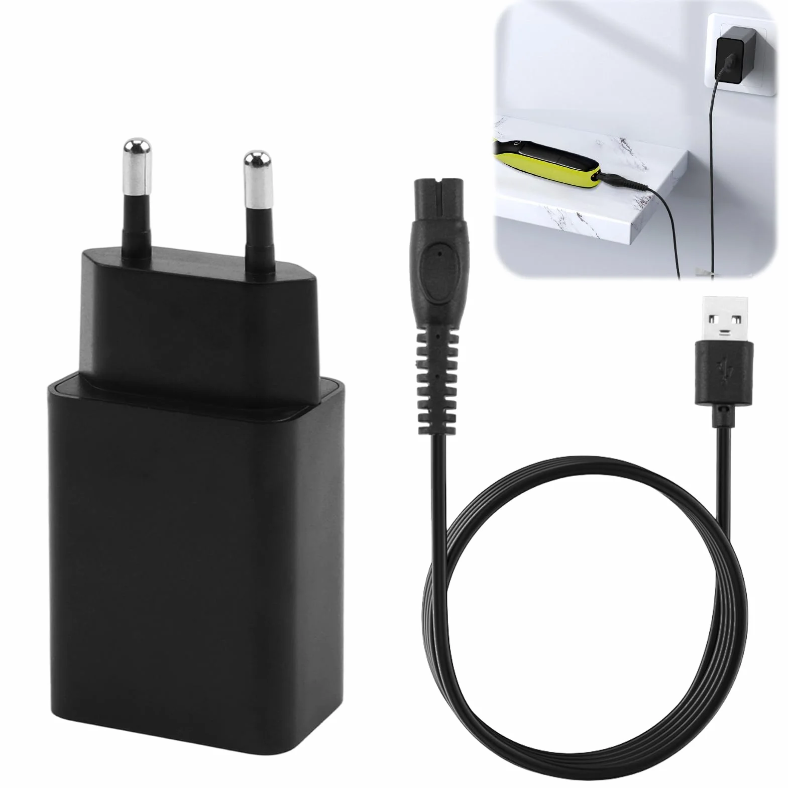 Cavo di Ricarica USB 5V Compatibile con Philips per Rasoio Accessorio, Filo di Rame Spesso