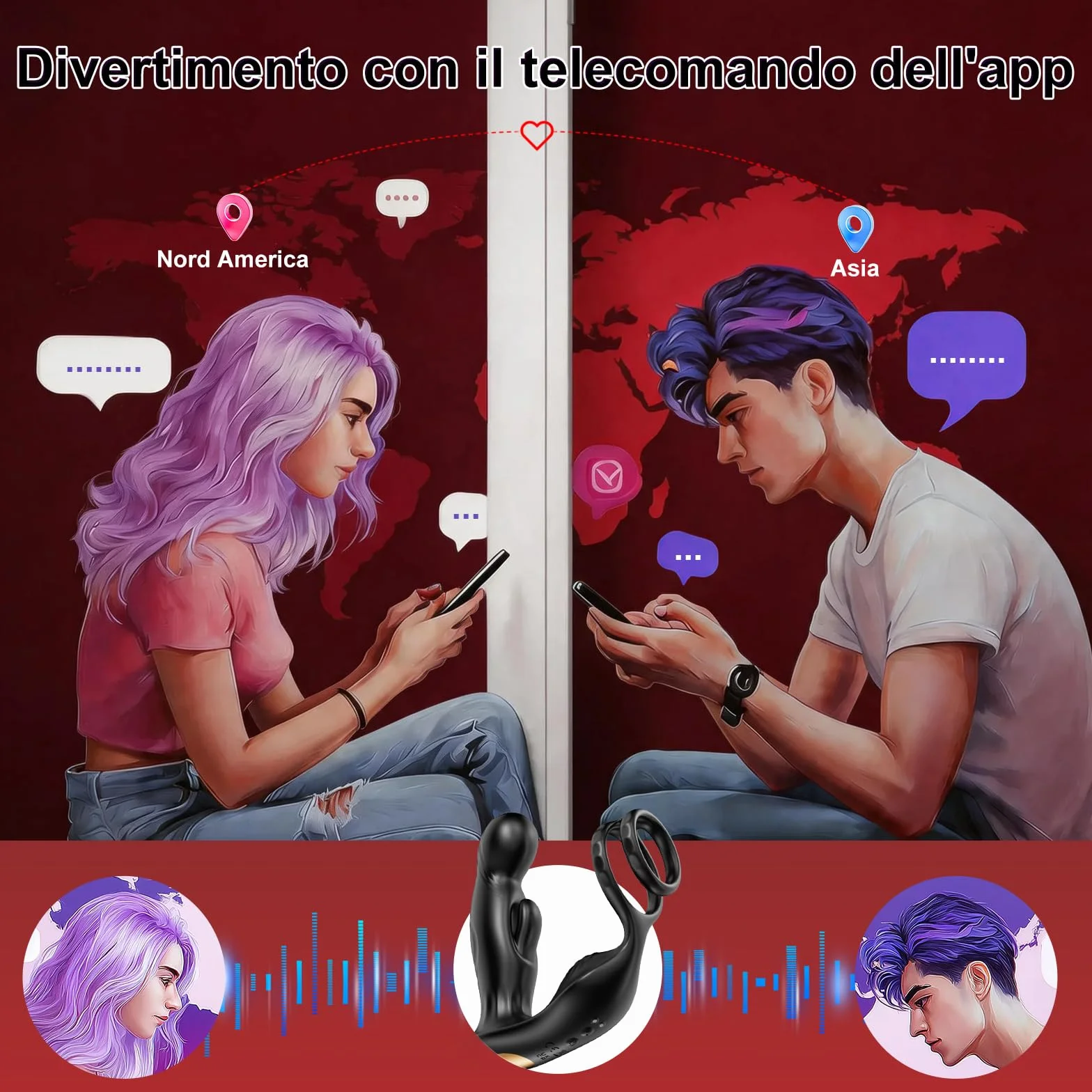 Vibratore Anale Sex Toy Uomo - Vibratore con APP Telecomando, Massaggiatore Prostatico Vibratore per Uomo con 10 Modalità di Vibrazione e 10 Modalità di Oscillazione, Toys Sessuali per Uomini