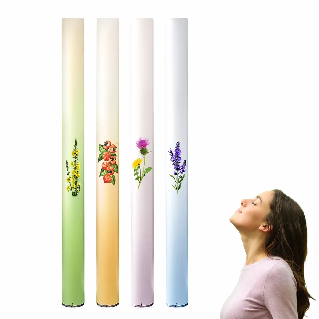 Aromatherapy Inalatore,4 pcs Penna Aromaterapia Erbe Polic Puliti Insalatore Con Tripli Estratti Piante
