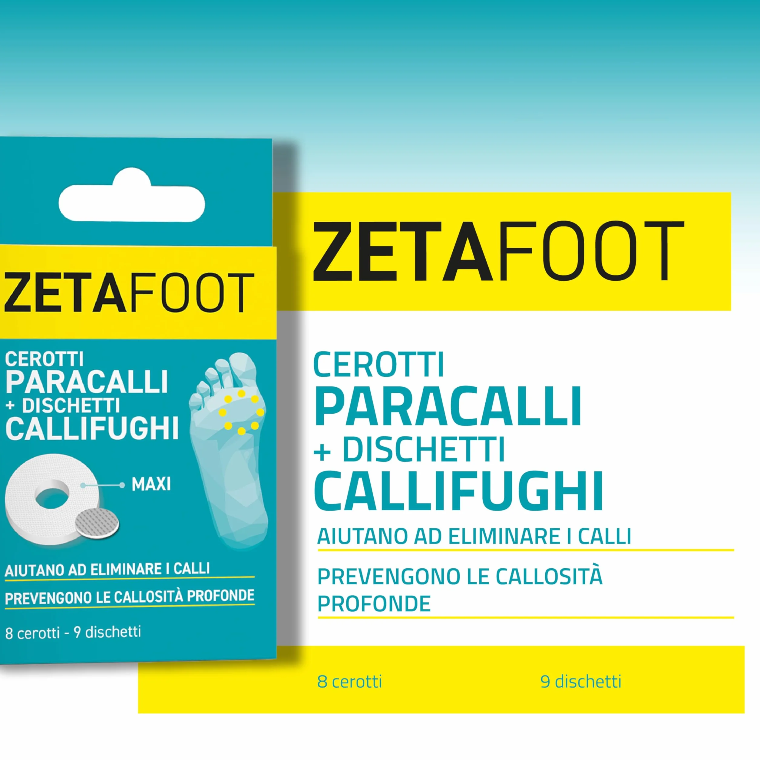 Zetafoot Cerotti Paracalli Maxi Dischetti Callifughi Protezione Trattamento Calli Morbidi Ipoallergenici Confezione 17 Pezzi