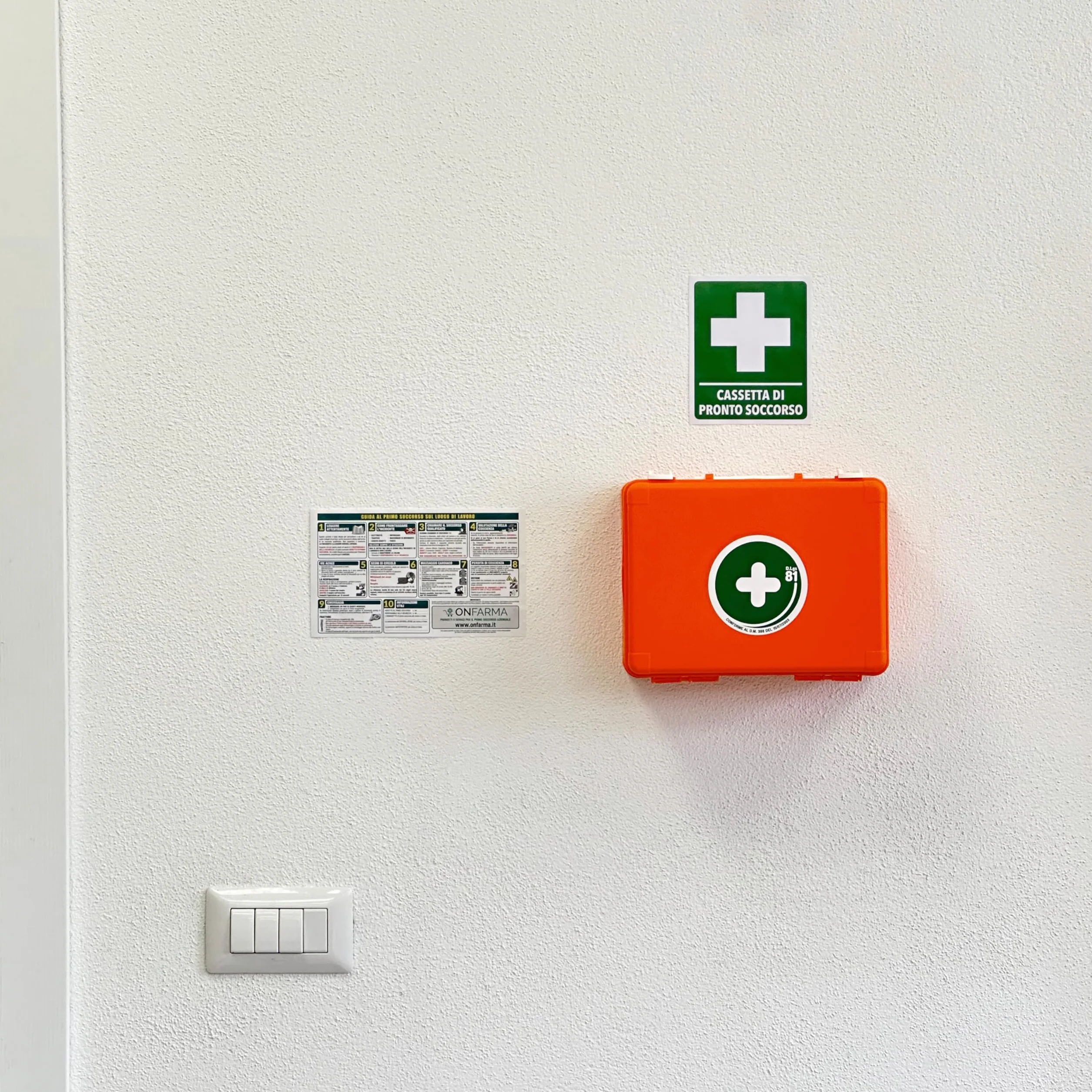 ONFARMA FARMA1 Cassetta pronto soccorso completa DM 388 allegato 2 aziende 2 lavoratori mezzi aziendali