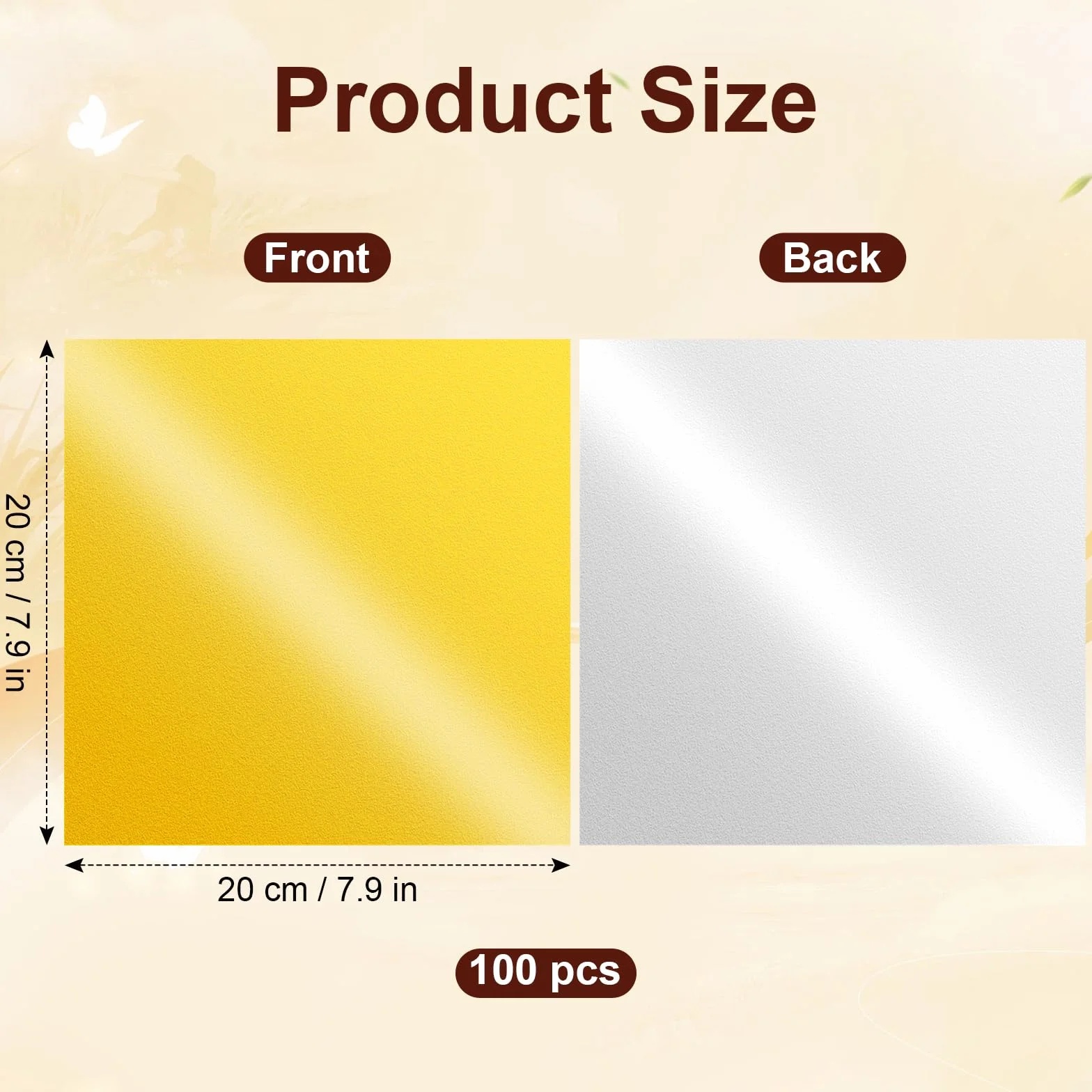 100 pezzi di carta per imballaggio al cioccolato, carta d'oro, 20 x 20 cm, confezione per cioccolato, qualità alimentare, foglio di alluminio dorato per caramelle fatte in casa, barrette di