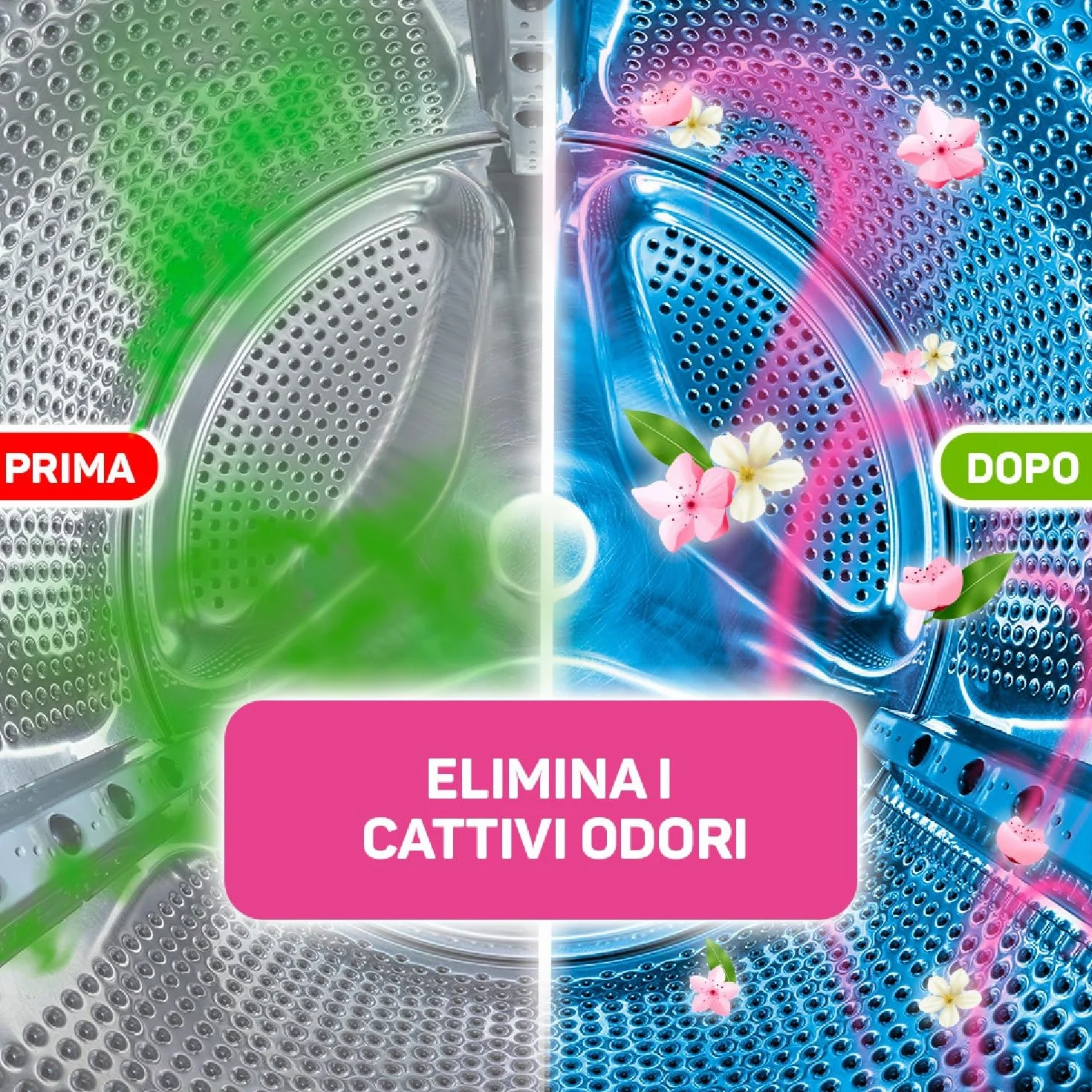 Napisan Cura Lavatrice Disinfettante Freschezza di Primavera, Elimina i Cattivi Odori, Rimuove Sporco e Residui di Sapone, Confezione da 250ml