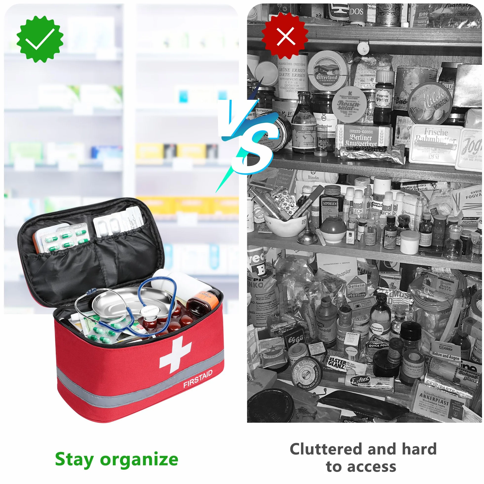 Romon Borsa Pronto Soccorso Viaggio Impermeabile, Kit Medico Vuota Portatile Alta Capacità