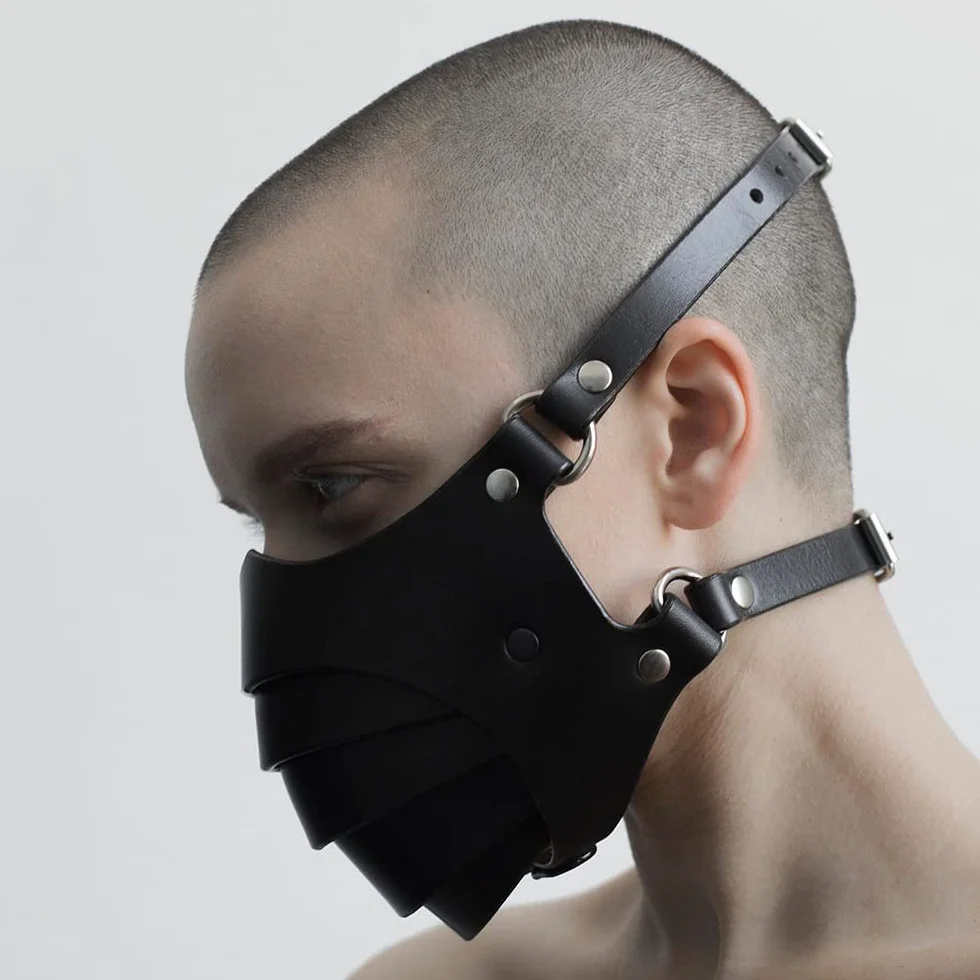 GEBONE Maschera punk pelle mezza maschera MK-09 cosplay sexy