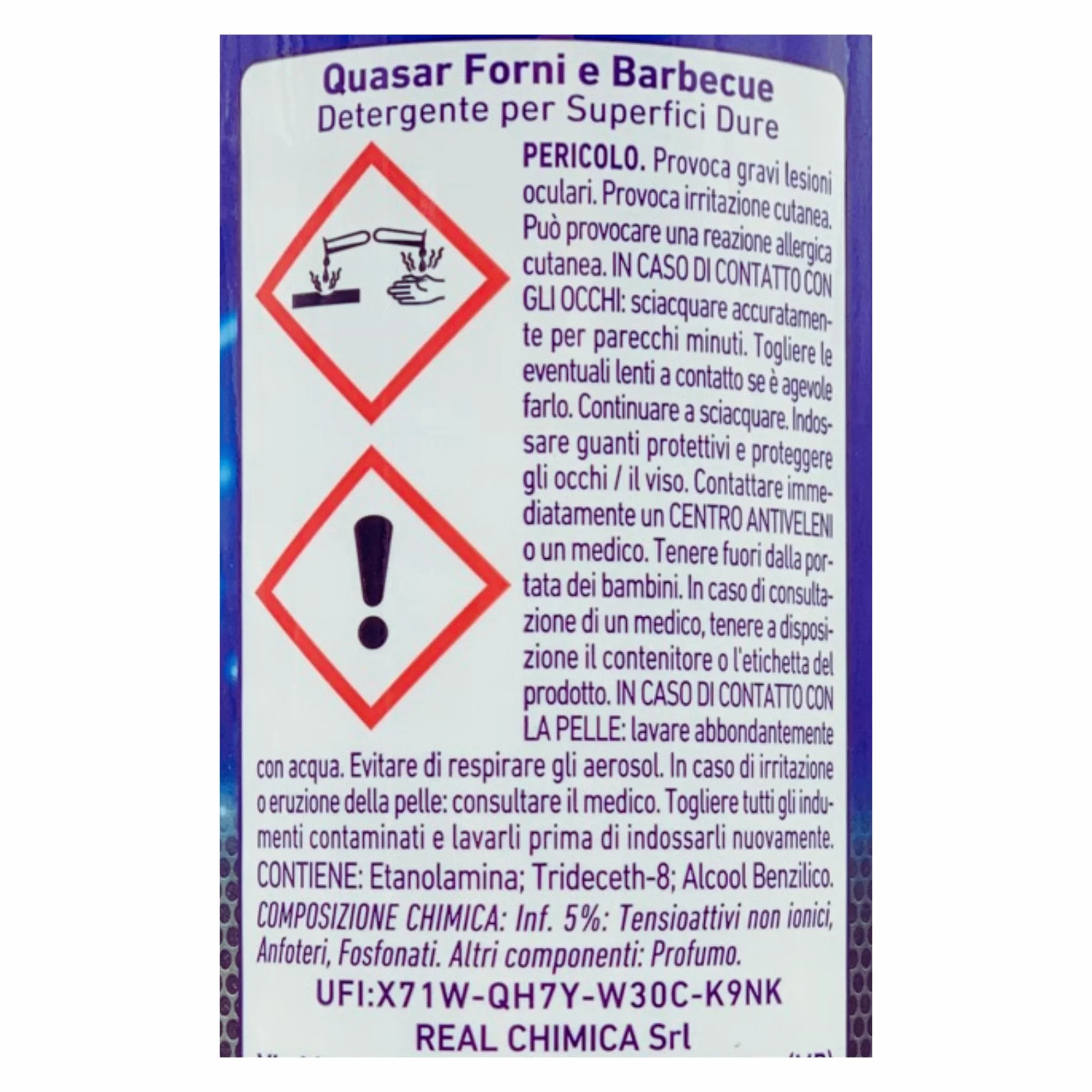 SET QUASAR: 2x Detergente Spray FORNI & BARBECUE, Sgrassante, Disincrostante e Antiodore 580ml + Panno In Lattice SOFT, Formato 30x30