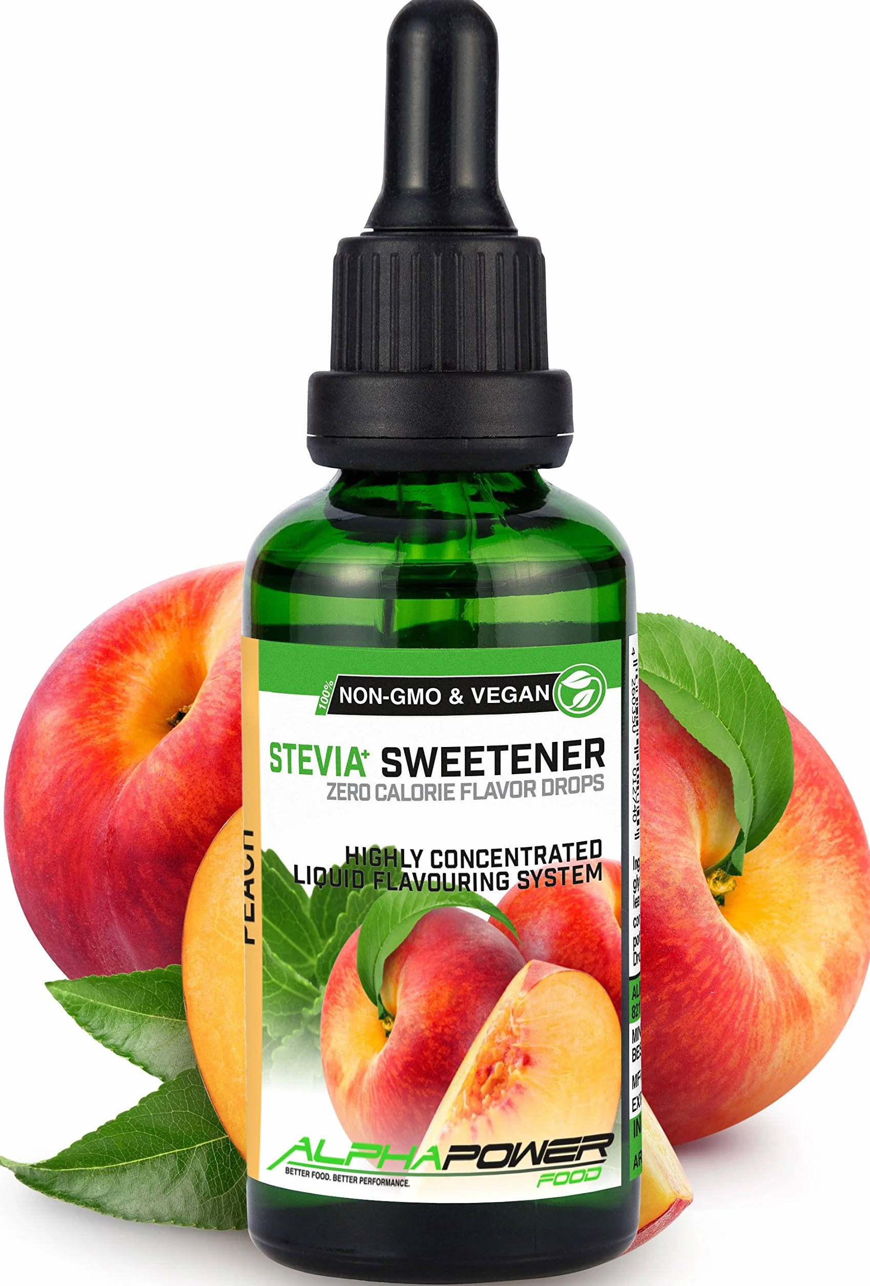 Stevia liquida 5x50ml Gocce aromatizzanti dolcificante lamponi succosi ananas mango ciliegia pesca