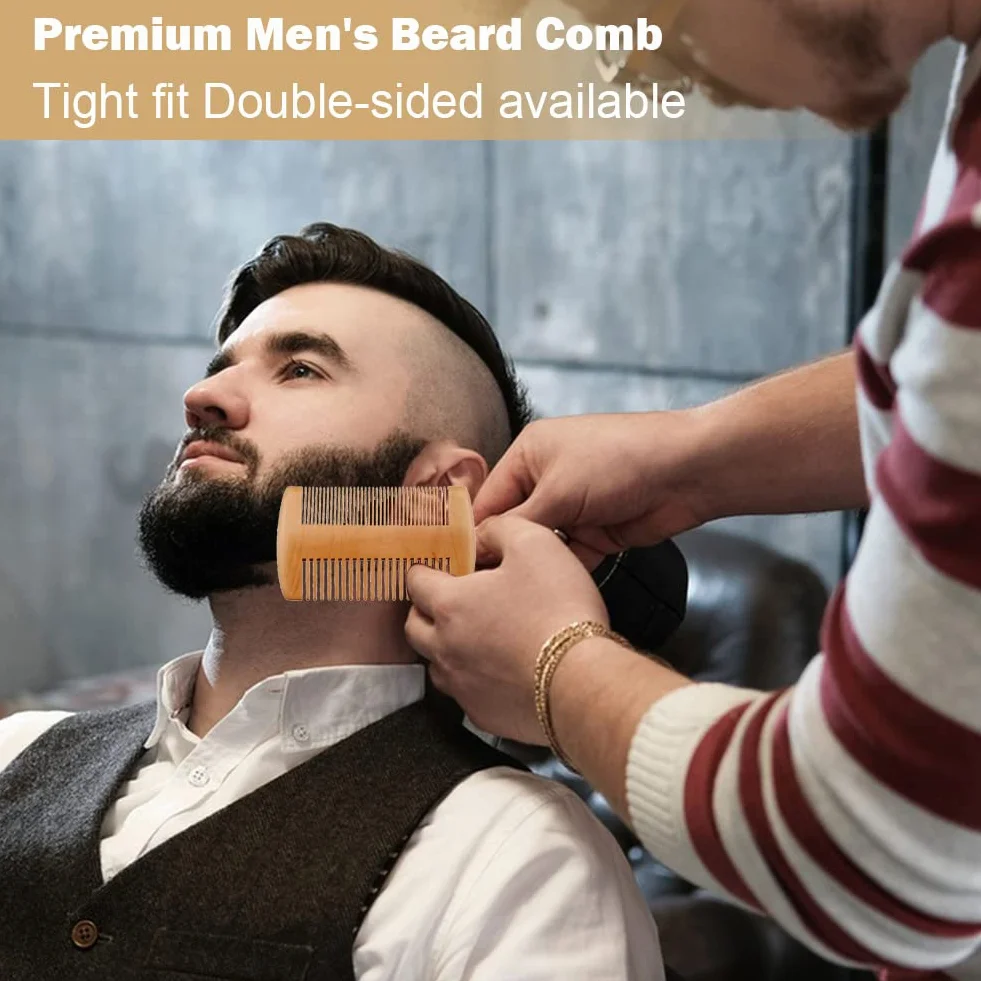 Set di Spazzola Barba con Setole di Maiale e Pettine, Spazzola da Barba con Setole di Maiale, Regali Compleanno per Papà Fidanzato Marito Padri