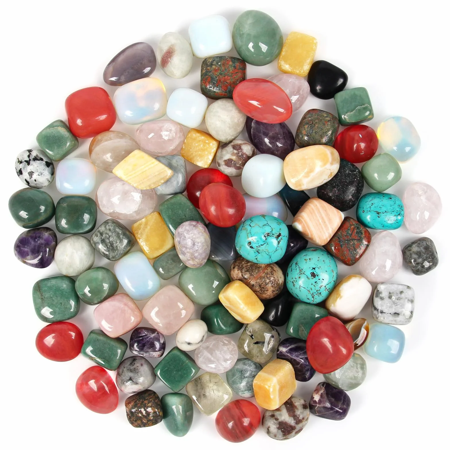 Pietre burattate miste colori caldi 1600g 2-3cm kryształy naturalne Reiki Wicca