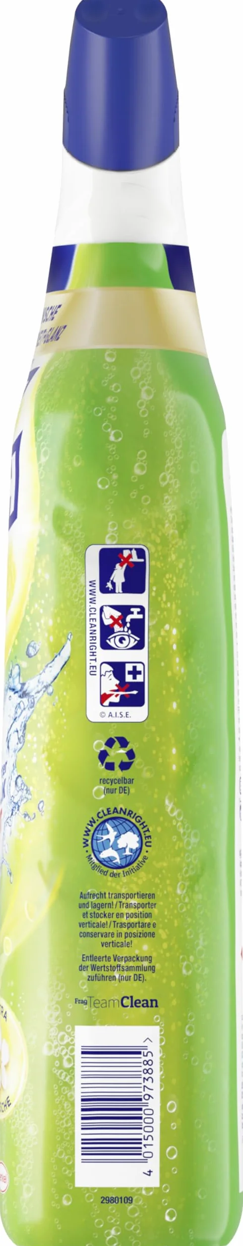 WC-Frisch Detergente per WC Gel Limone (750 ml), detergente per WC con effetto deodorante per ambienti, detergente per WC garantisce freschezza igienica, con combinazione di 4 attivi