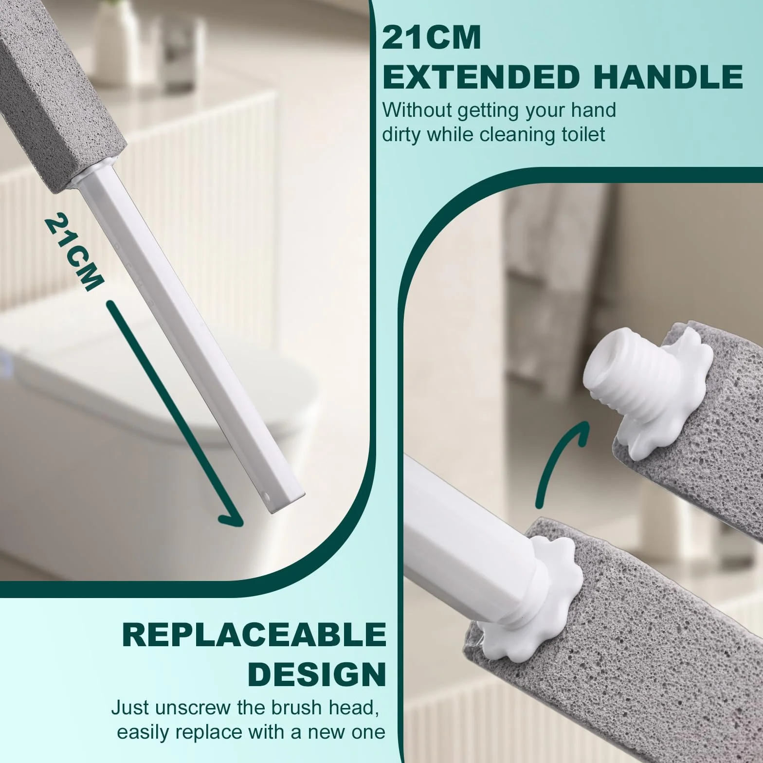 Pietra Pomice per WC con 2 Maniglie Estese - Cleaning Block per Ceramica