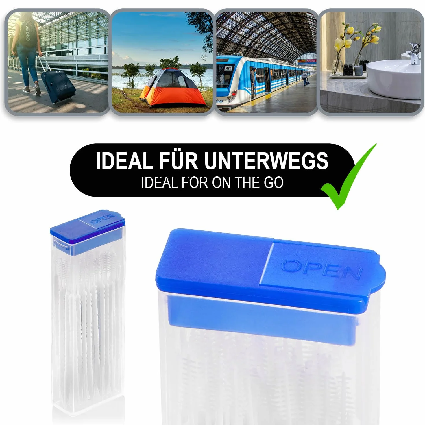 COM-FOUR® 120x Spazzola interdentale con distributore, spazzole per pulizia denti