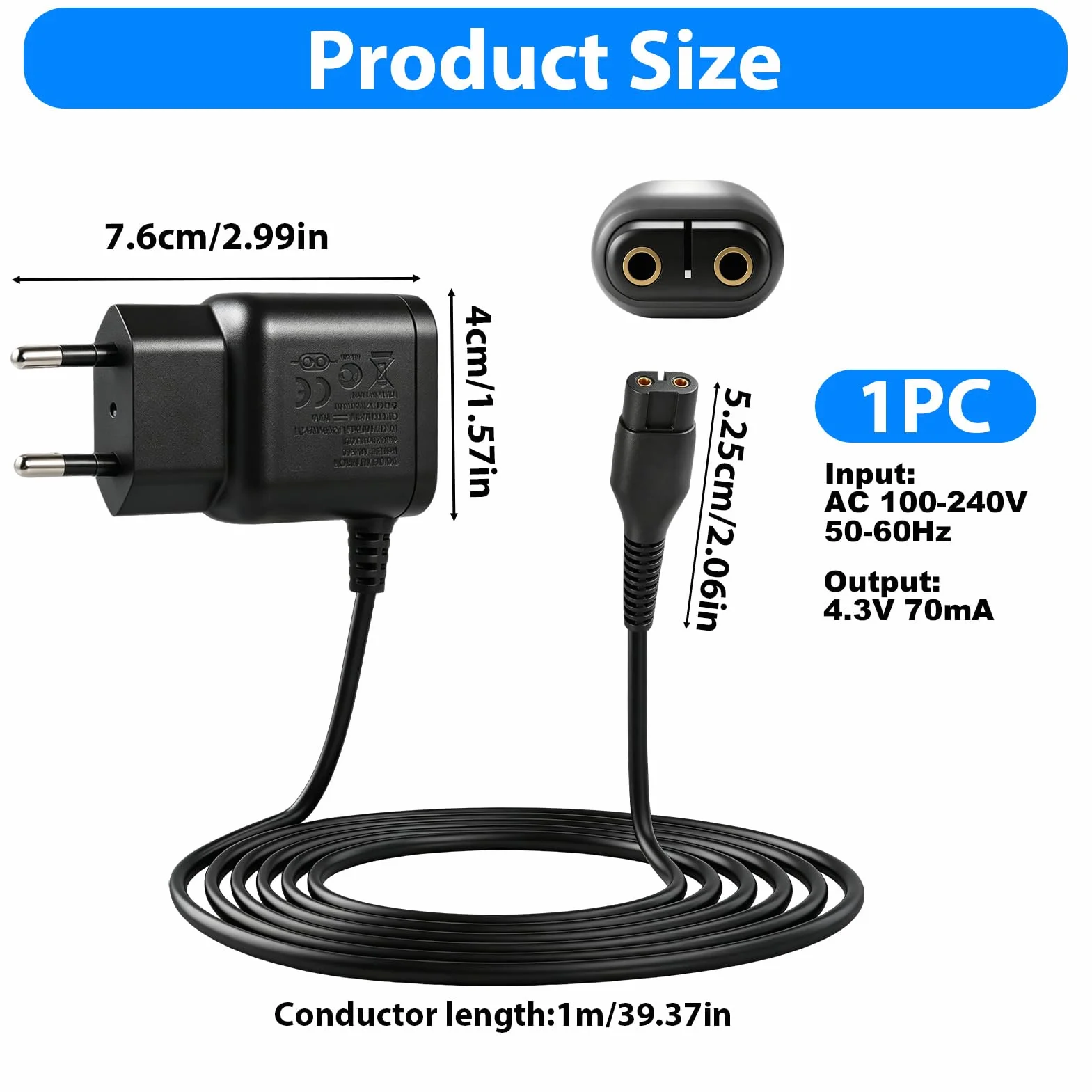 Philips One-Blade A00390 Caricatore Adattatore 4,3 V