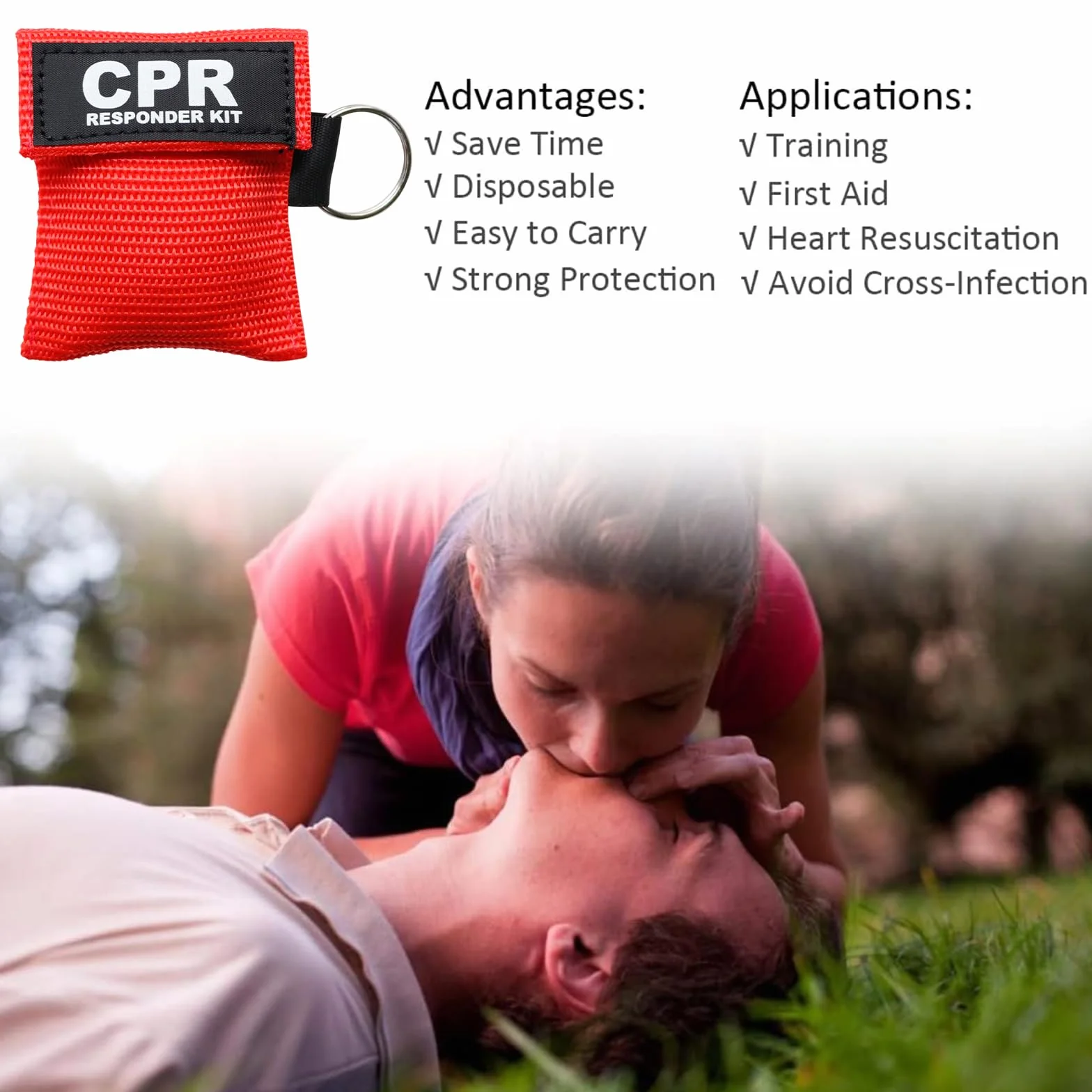 Mascherine CPR e guanti monouso PVC protezione viso valvola unidirezionale barriera respiratoria primo soccorso